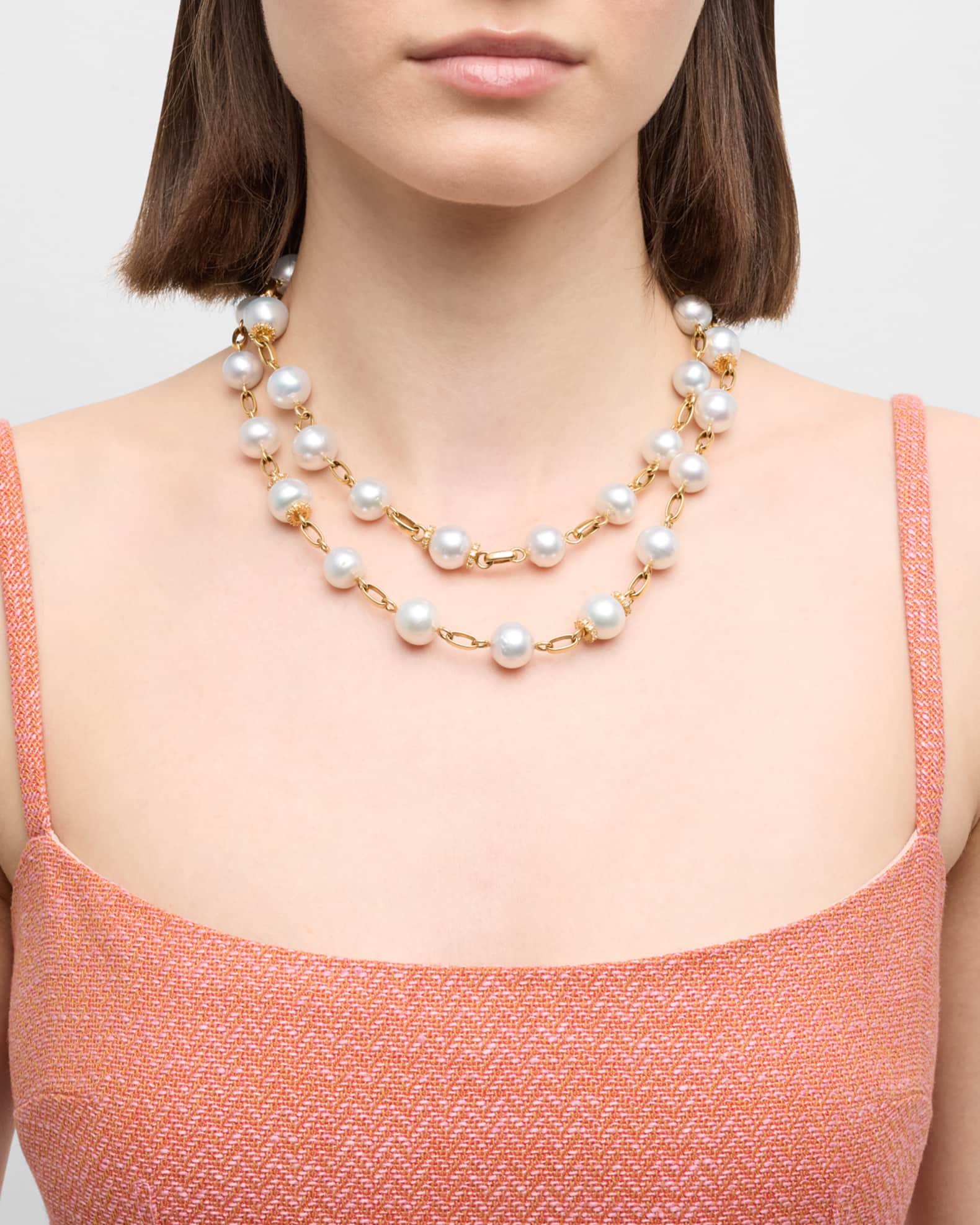 18K White Gold 12-14.5mm South Sea Pearl and Diamond Necklace 1