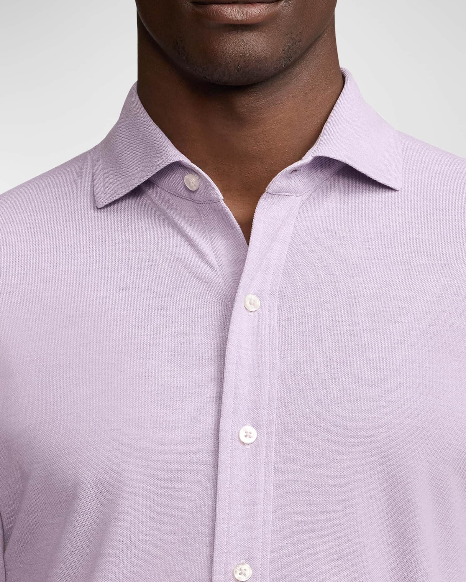 Ralph Lauren Purple Label Men's Washed Piqué Shirt | Neiman Marcus