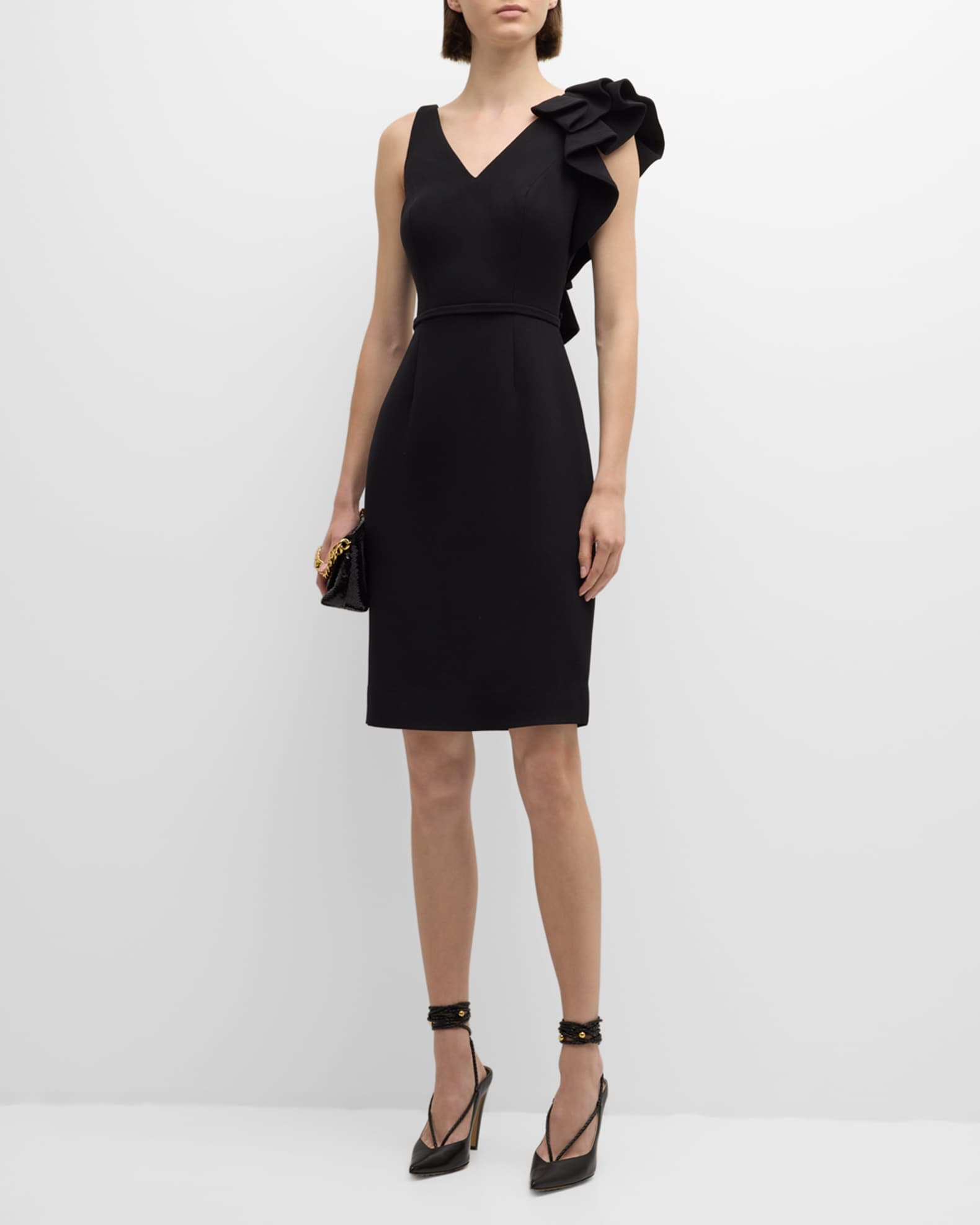 Ruffle Stretch Crepe Dress 1