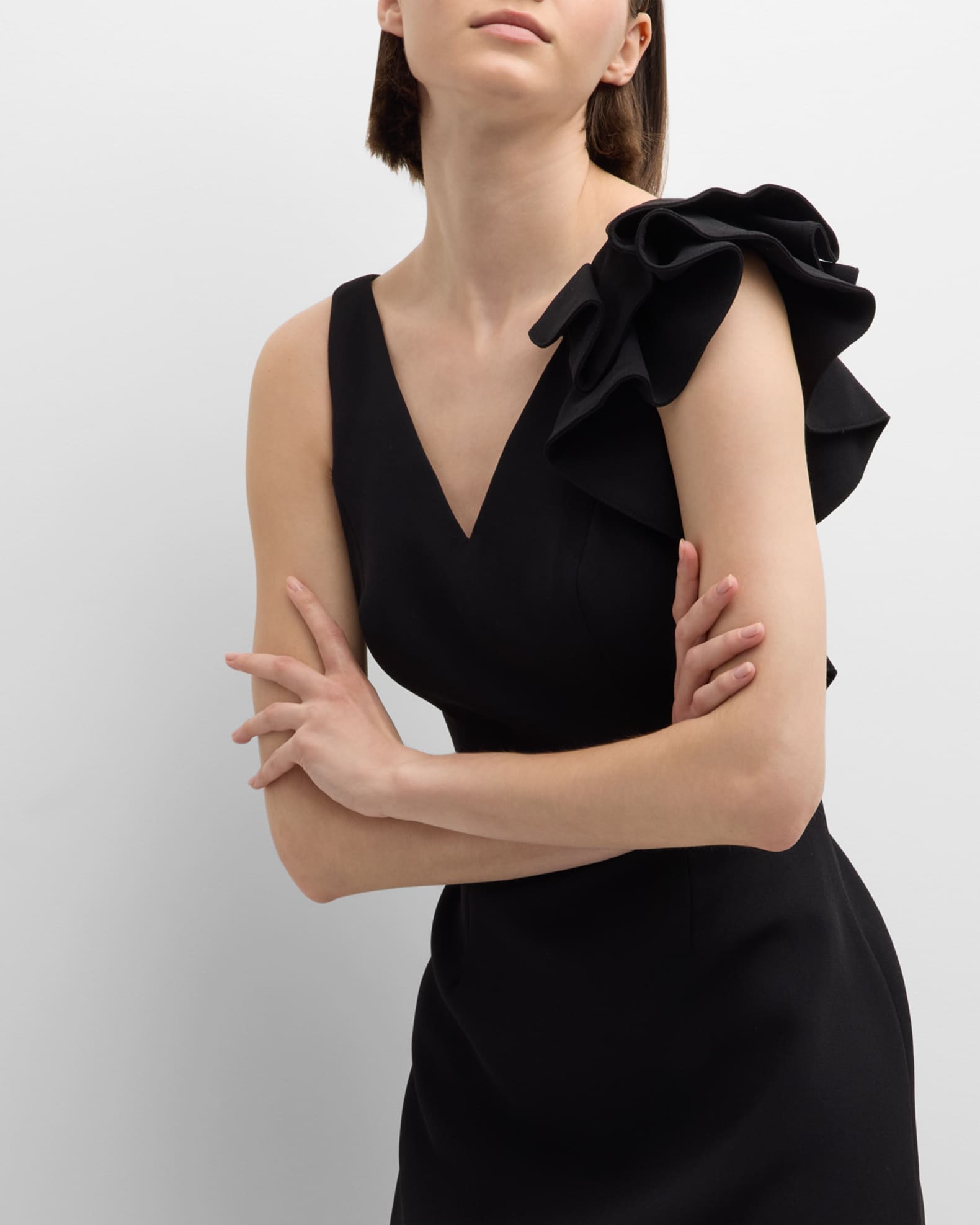 Ruffled crepe dress cheap