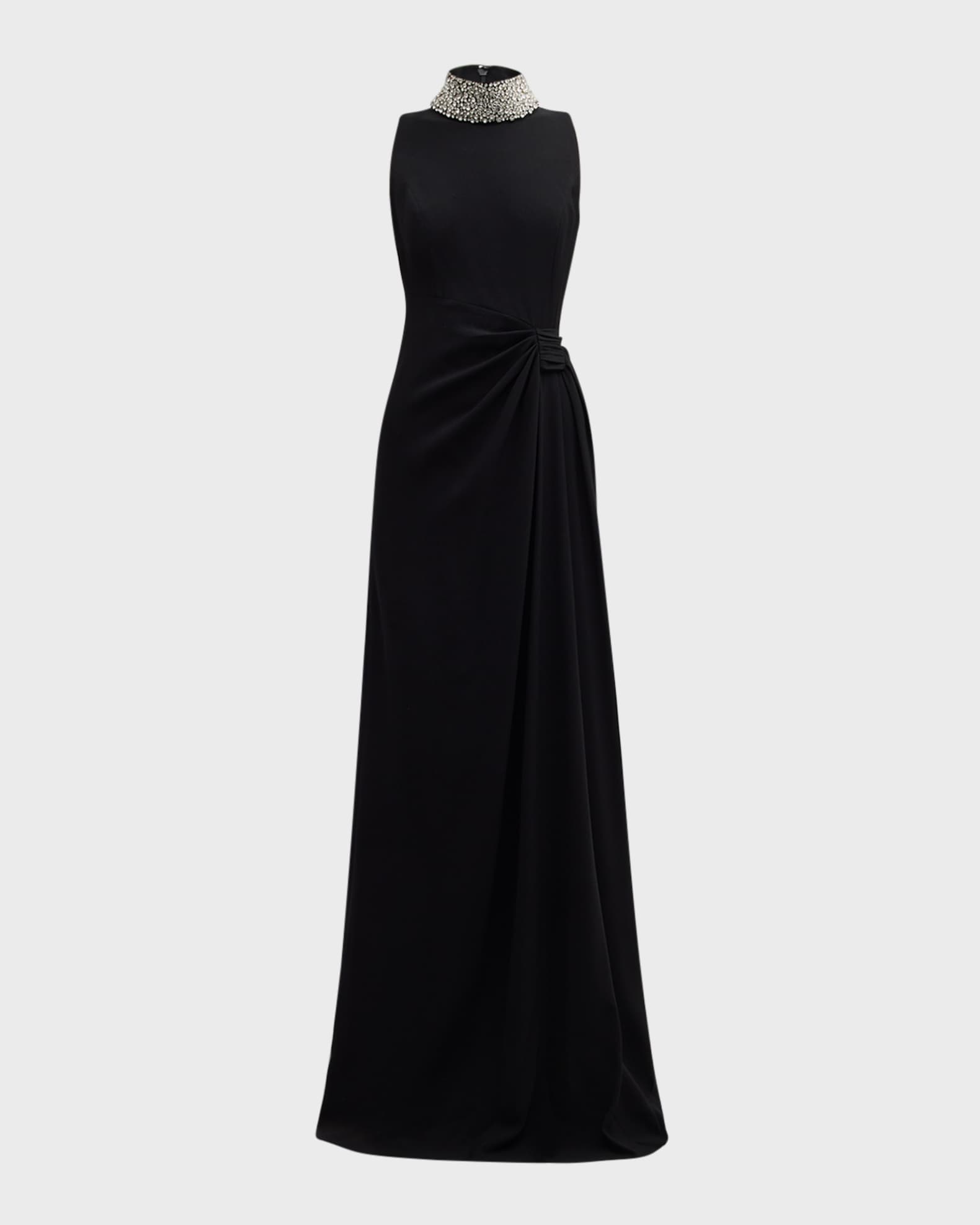 Rickie Freeman for Teri Jon Embellished Mock Neck Gown Neiman Marcus