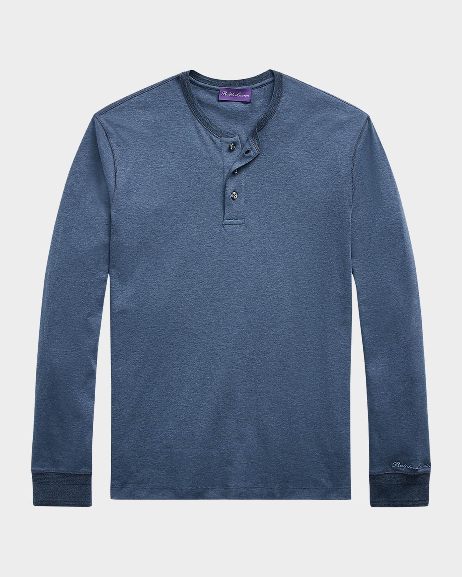 Ralph Lauren Purple Label Men s Interlock Henley Shirt Neiman Marcus