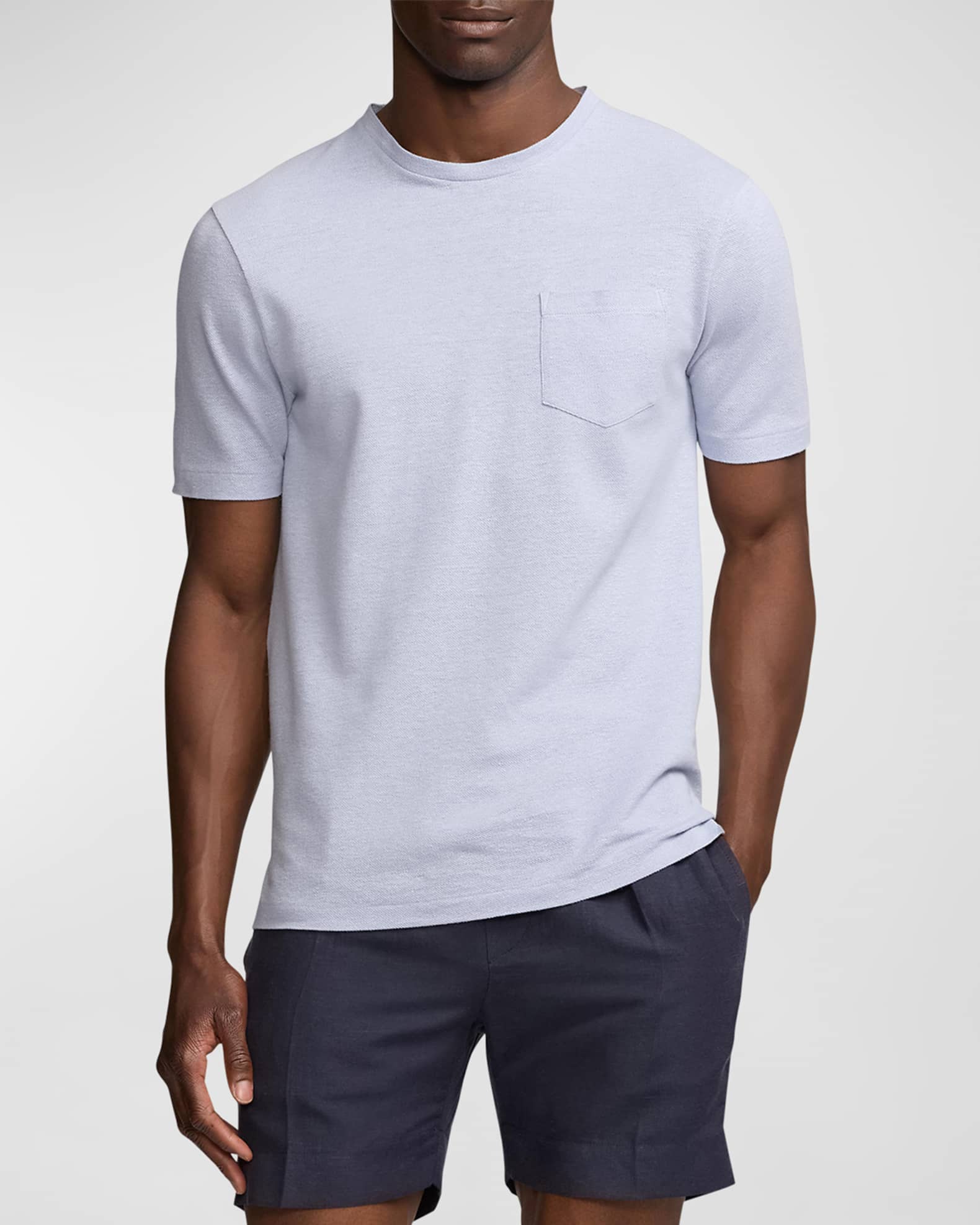 Ralph Lauren Purple Label Men's Linen-Cotton Piqué Pocket T