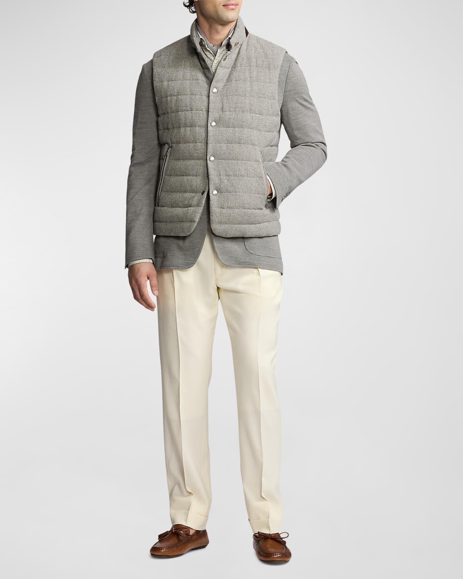 Tweed puffer vest on sale