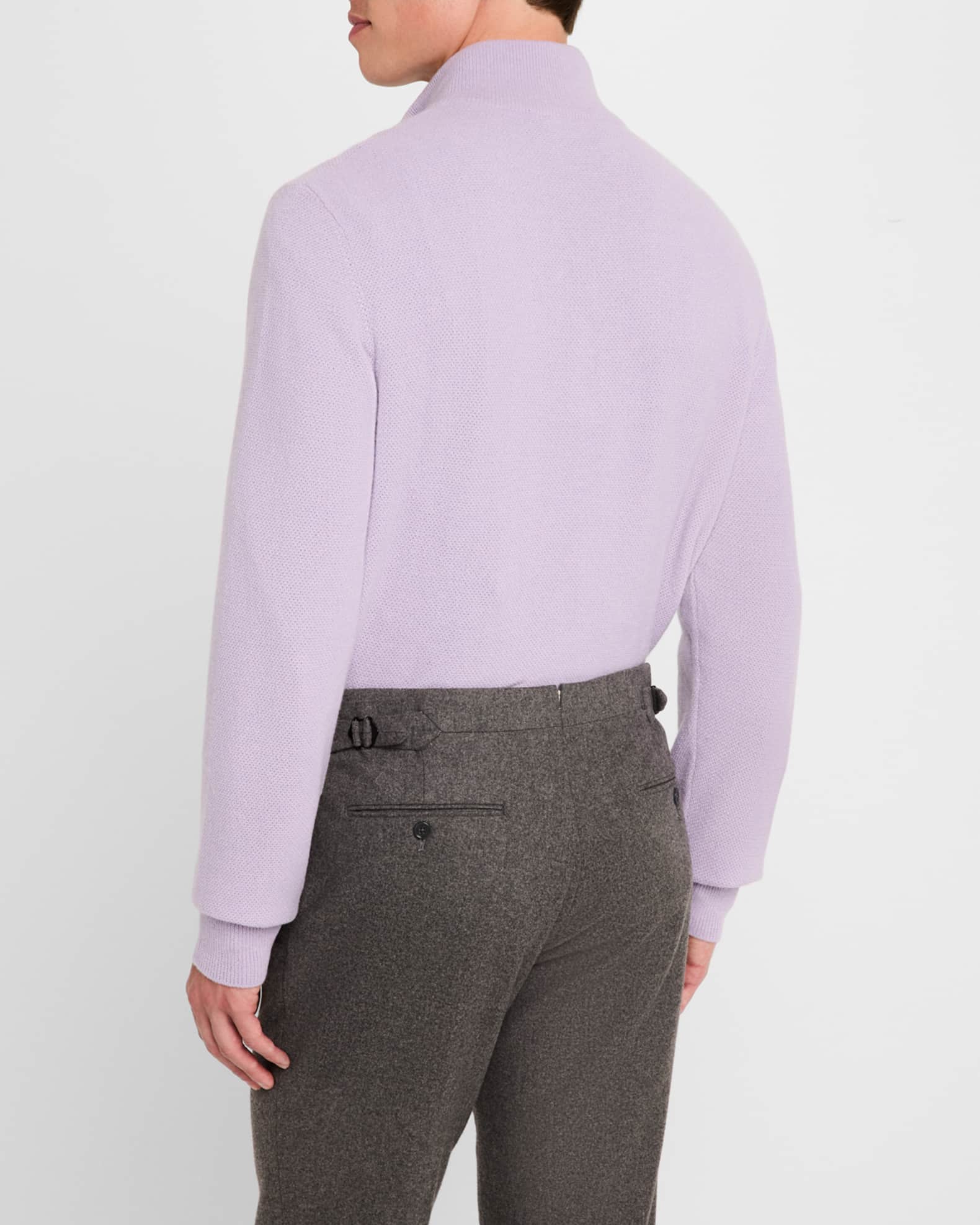 Men's Cashmere Birdseye Quarter-Zip Sweater