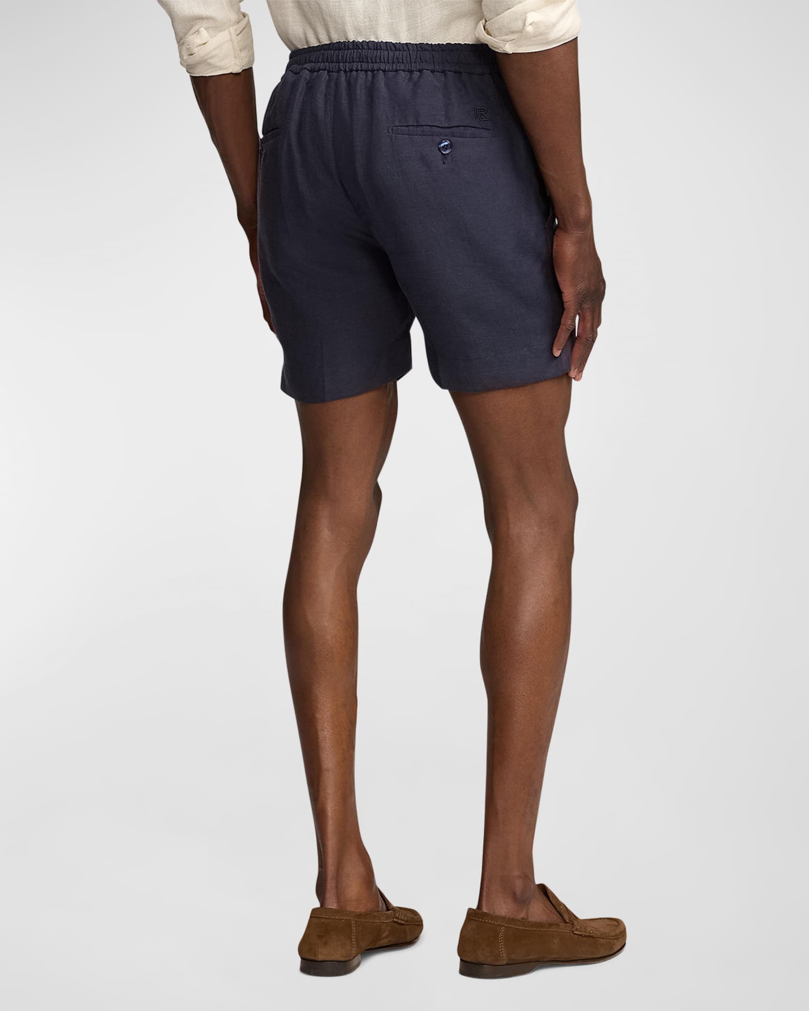 Ralph Lauren Purple Label Men s Silk Linen Drawstring Shorts Neiman Marcus