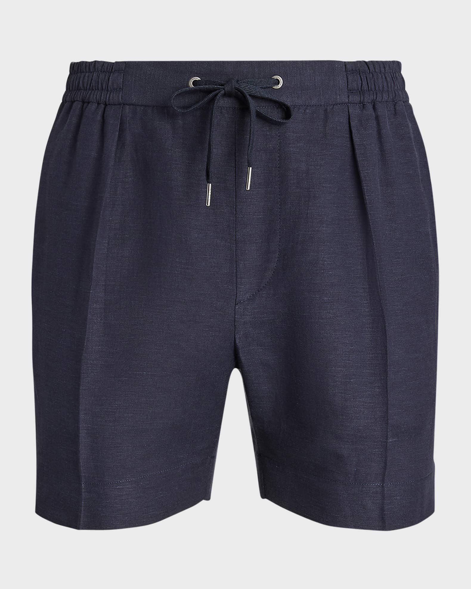 Ralph Lauren Silk Linen Drawstring Shorts Navy