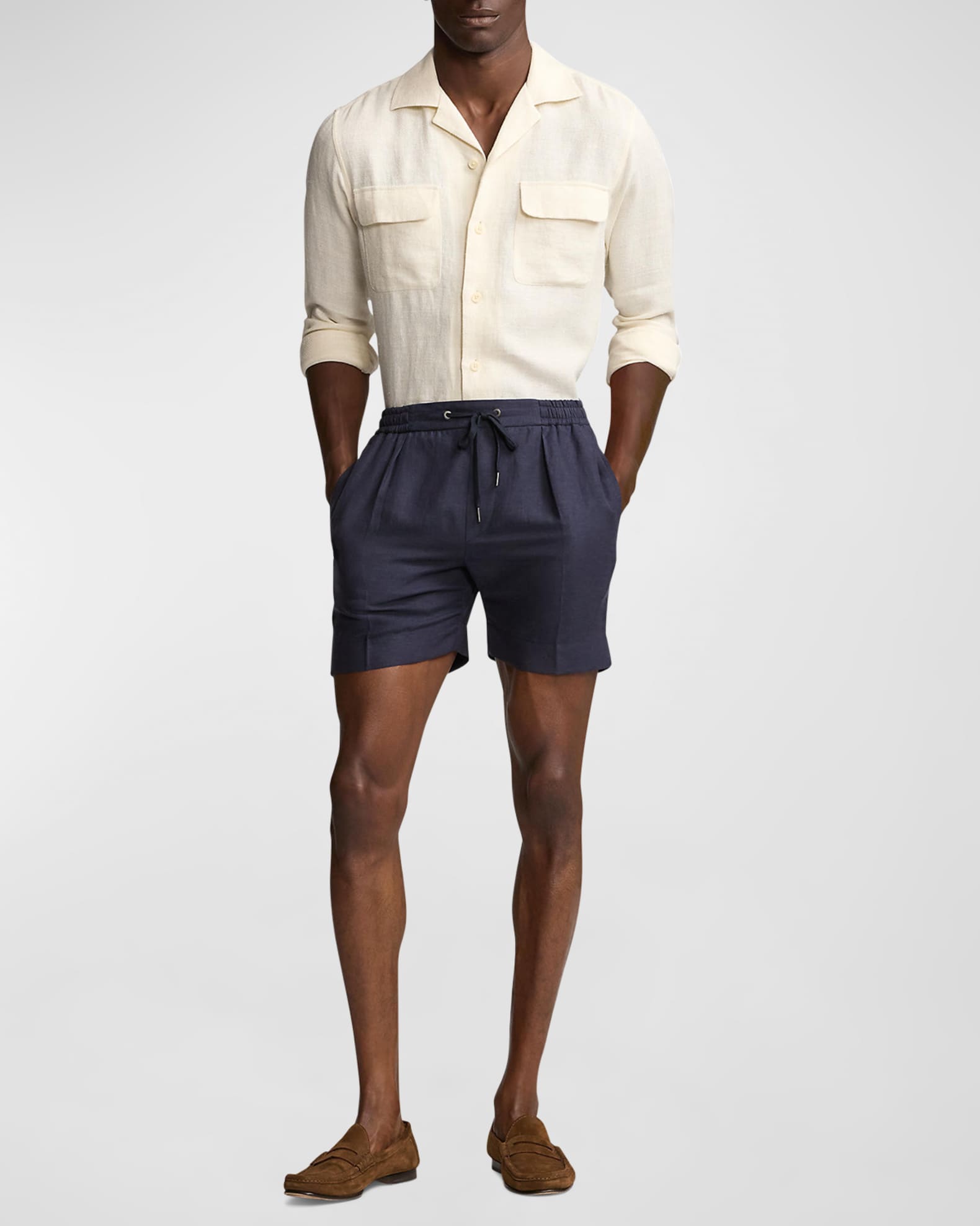 Men's Textured Linen-Blend Camp Shirt 1