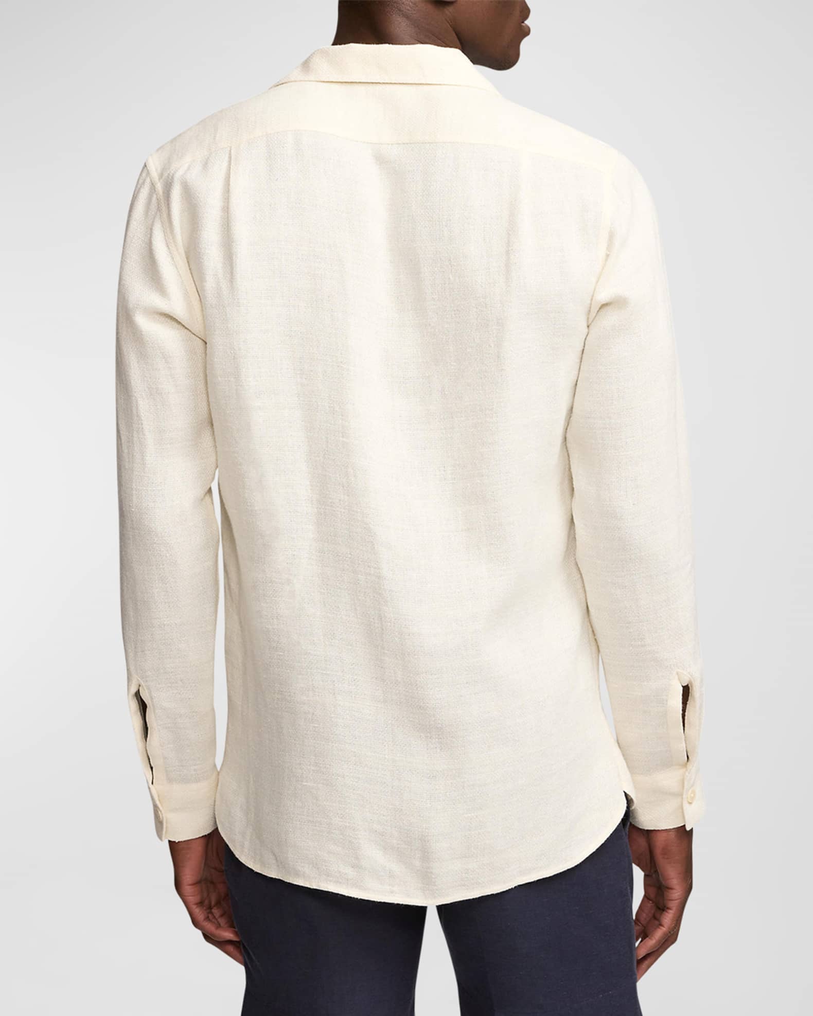 Men's Textured Linen-Blend Camp Shirt