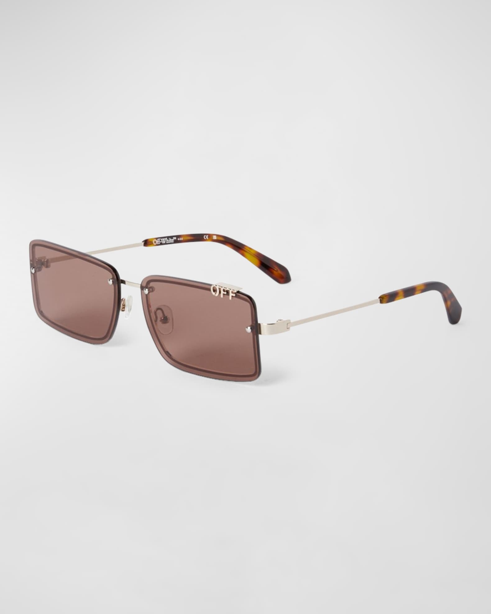 【送料&関税込】Off-White Tampa Sunglasses - Unisex Off-White Men's Tampa Metal and Acetate Rectangle Sunglasses
