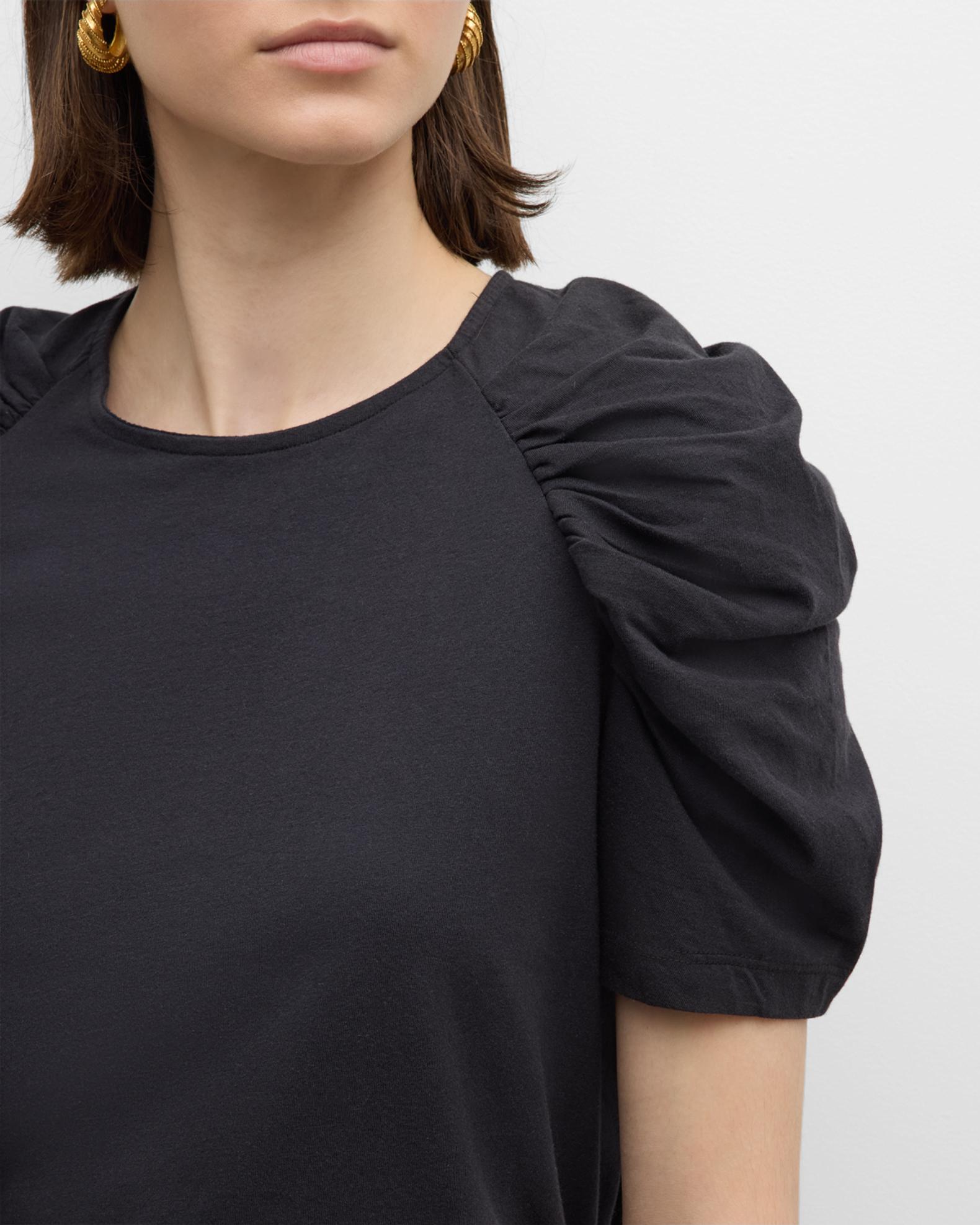 Merlette Ember Ruched-Sleeve Jersey Top | Neiman Marcus