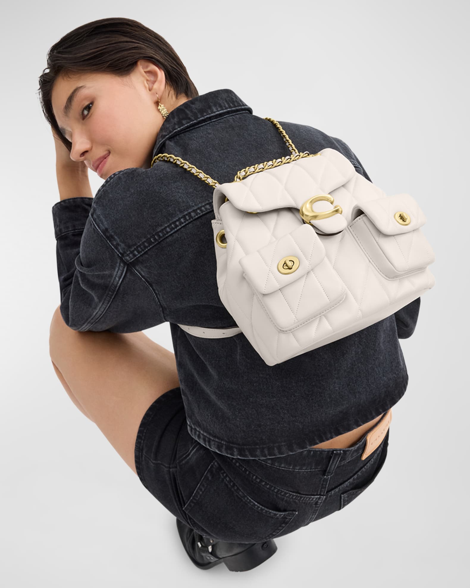 Coach quilted backpack store