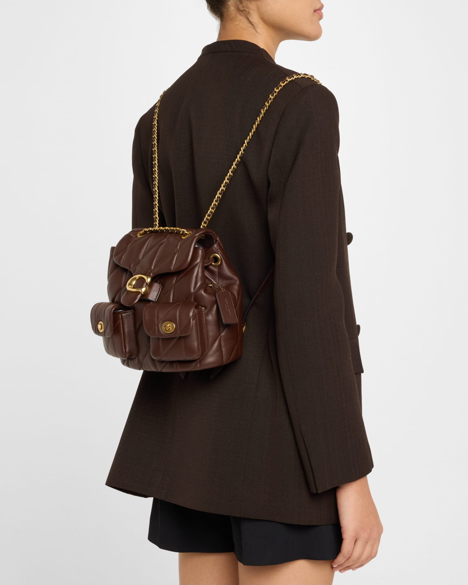 Coach Tabby Quilted Leather Chain Backpack Neiman Marcus