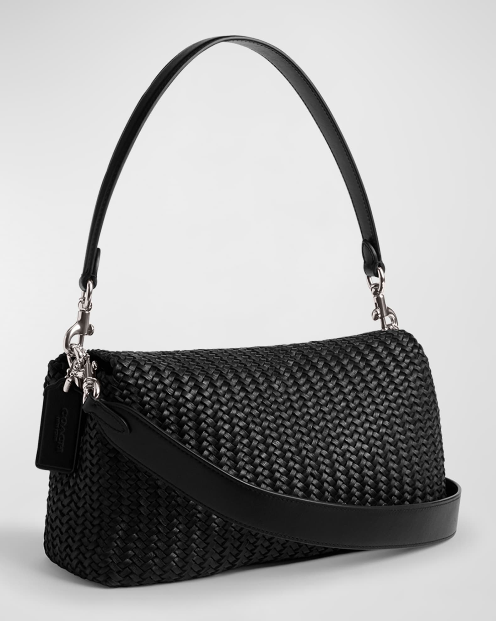 Coach woven leather bag hot sale