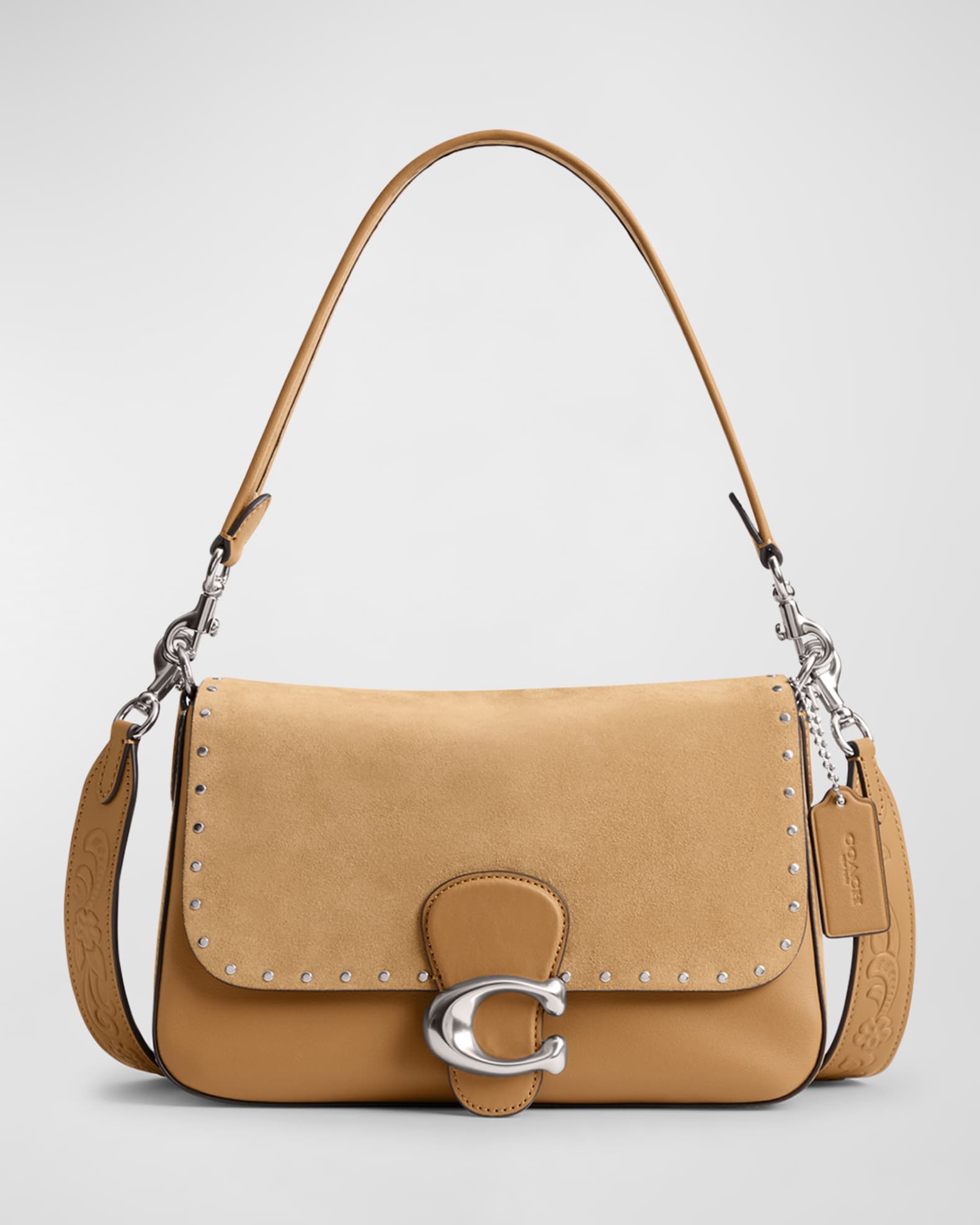 Coach Tabby Rivet Leather Suede Shoulder Bag Neiman Marcus