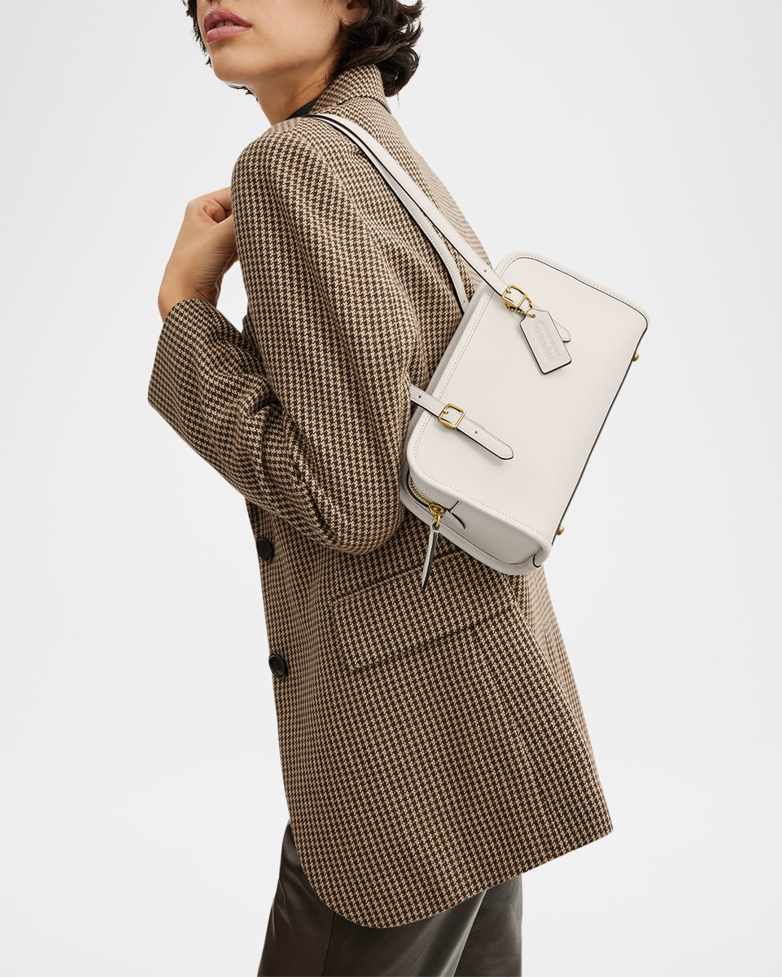 Swing Zip Leather Shoulder Bag 1