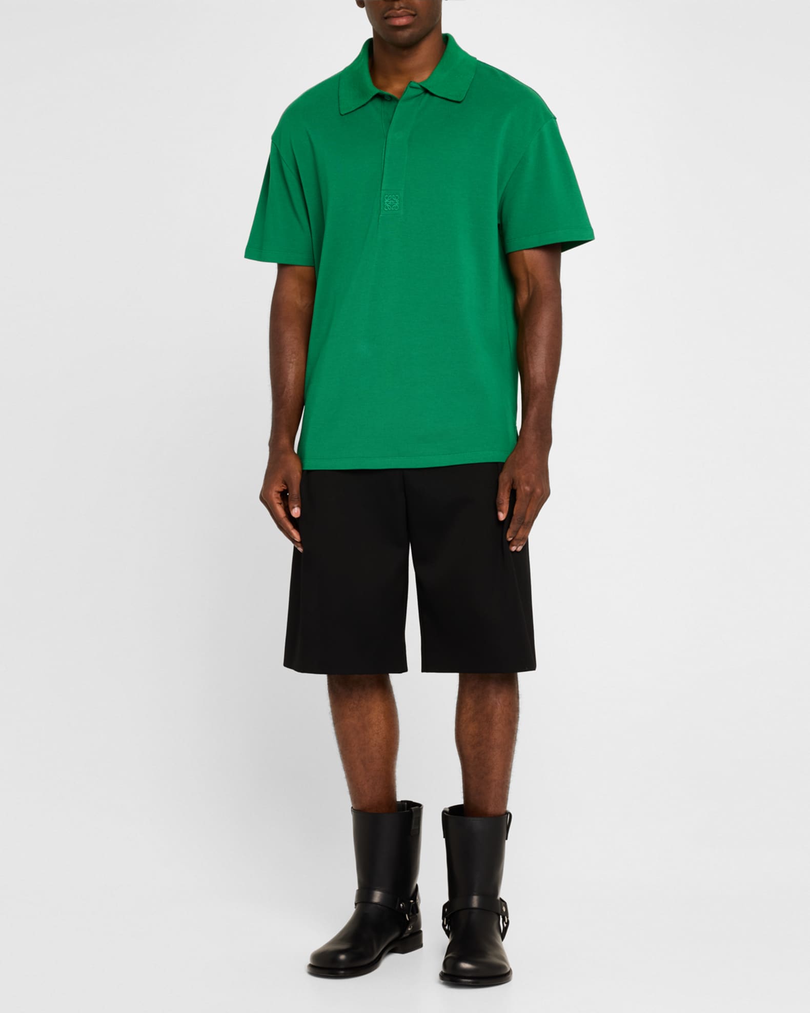 Loewe Men's Campo Leather Biker Boots | Neiman Marcus