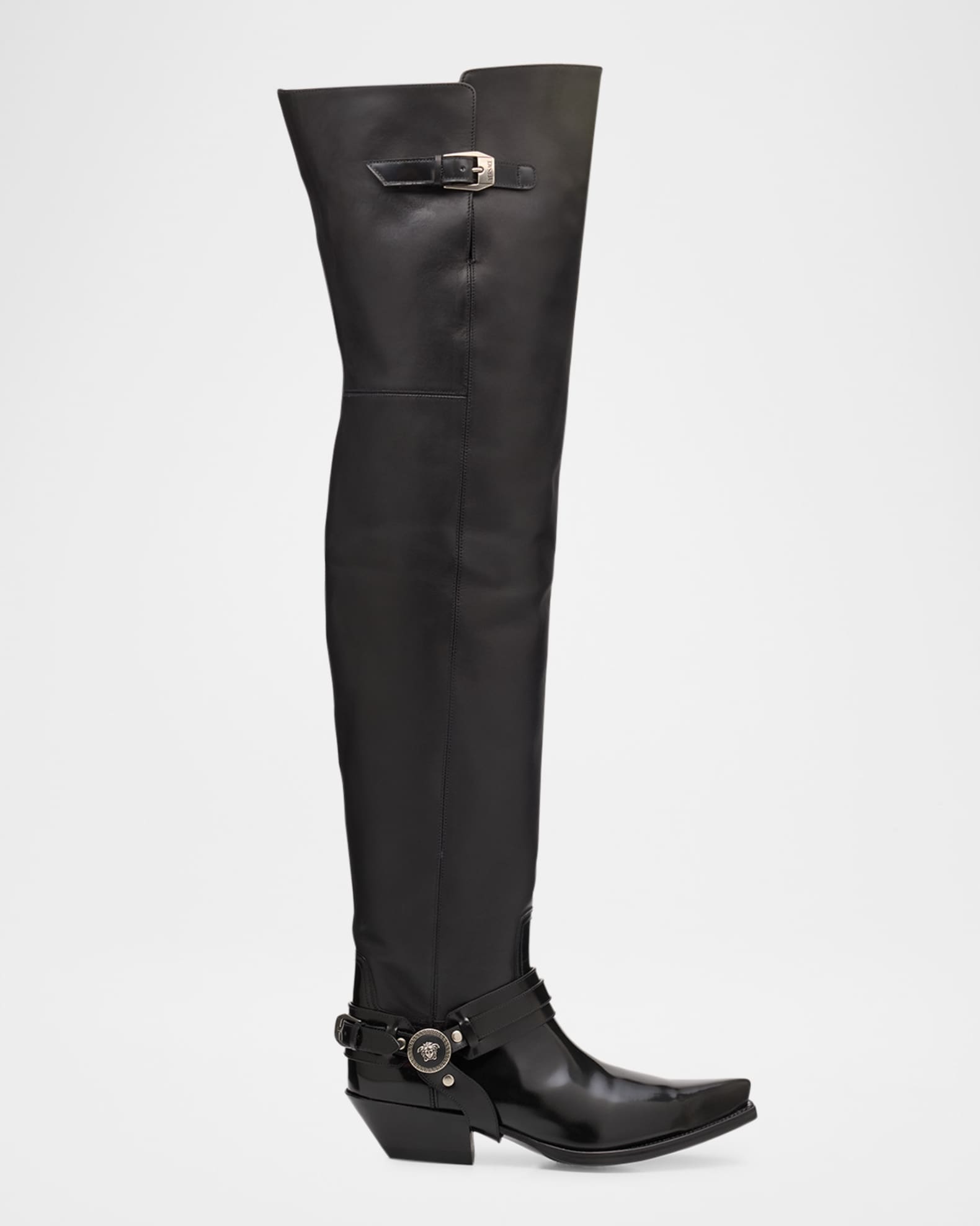 Versace over the knee boots new arrivals