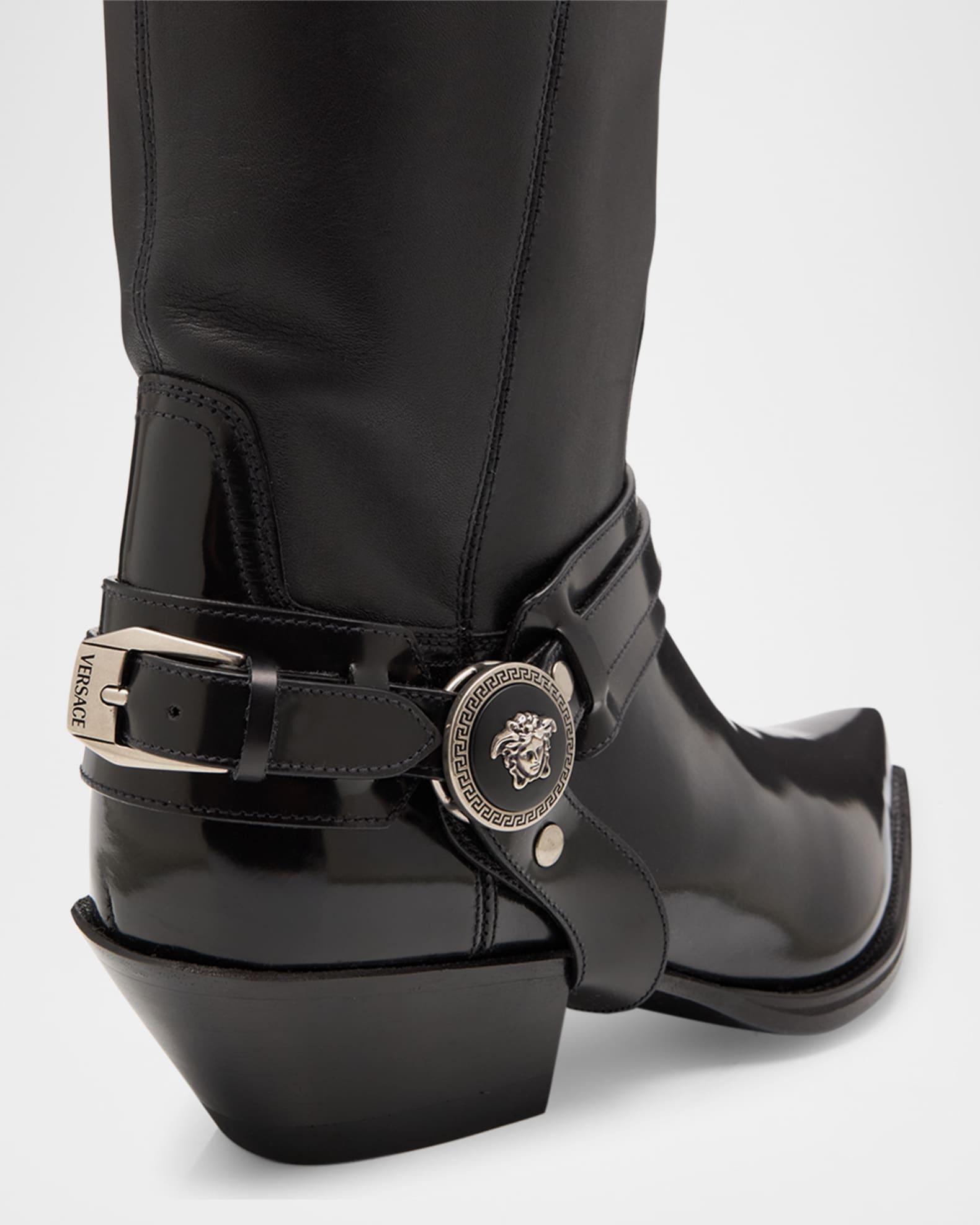 Versace Texano Over the Knee Leather Western Boots Neiman Marcus