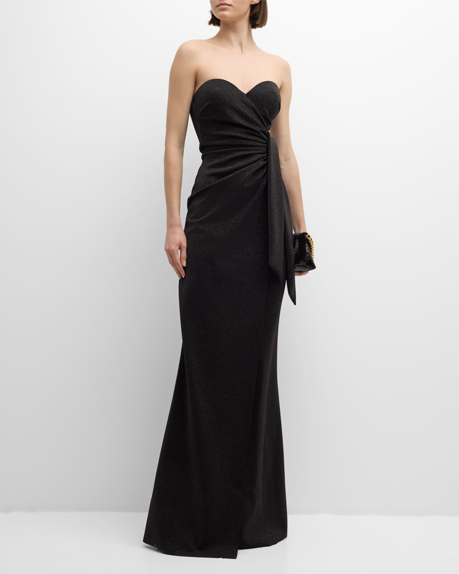 Chiara Boni La Petite Robe Strapless Shimmer Column Gown Neiman Marcus
