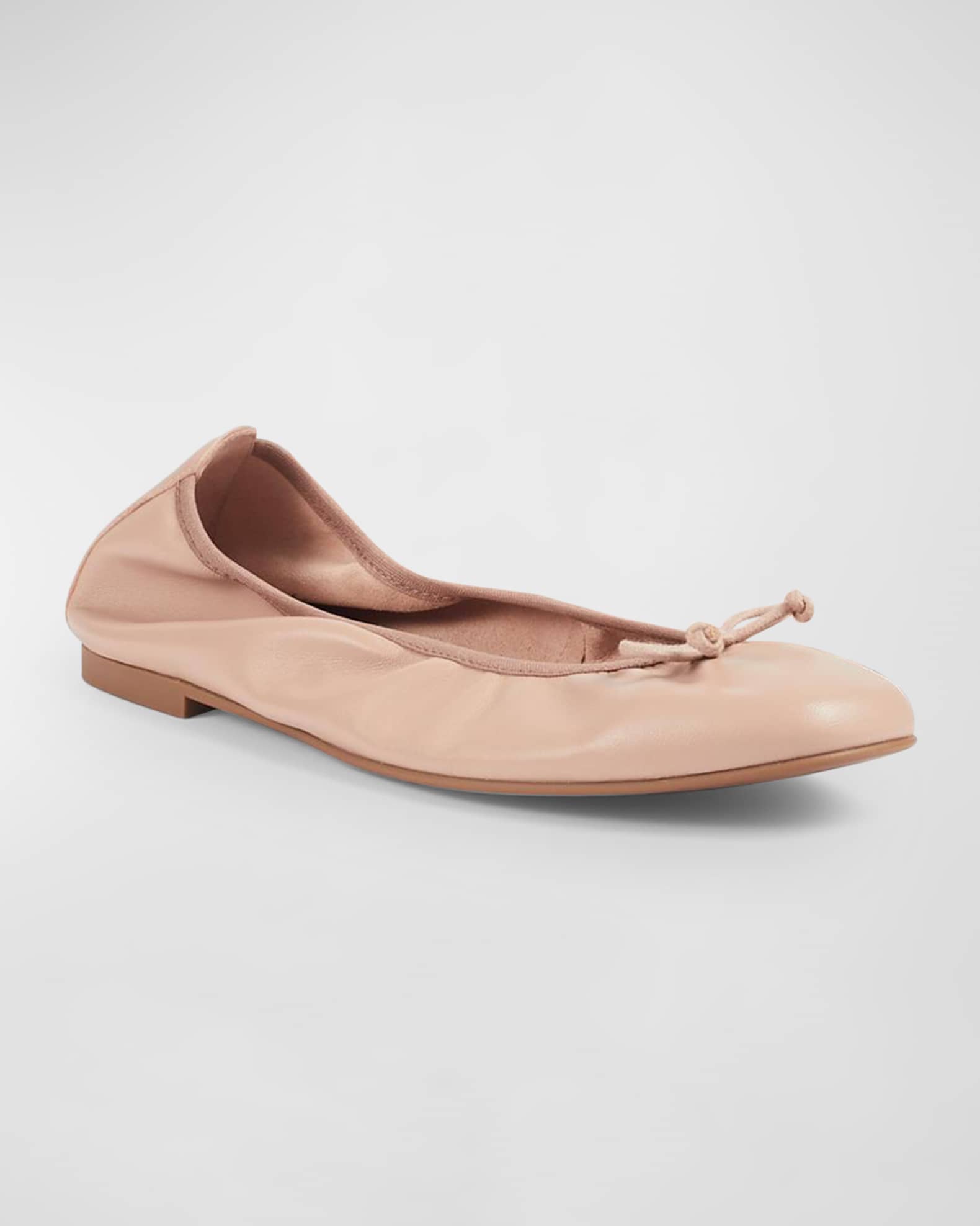 Trilly Leather Bow Classic Ballerina Flats