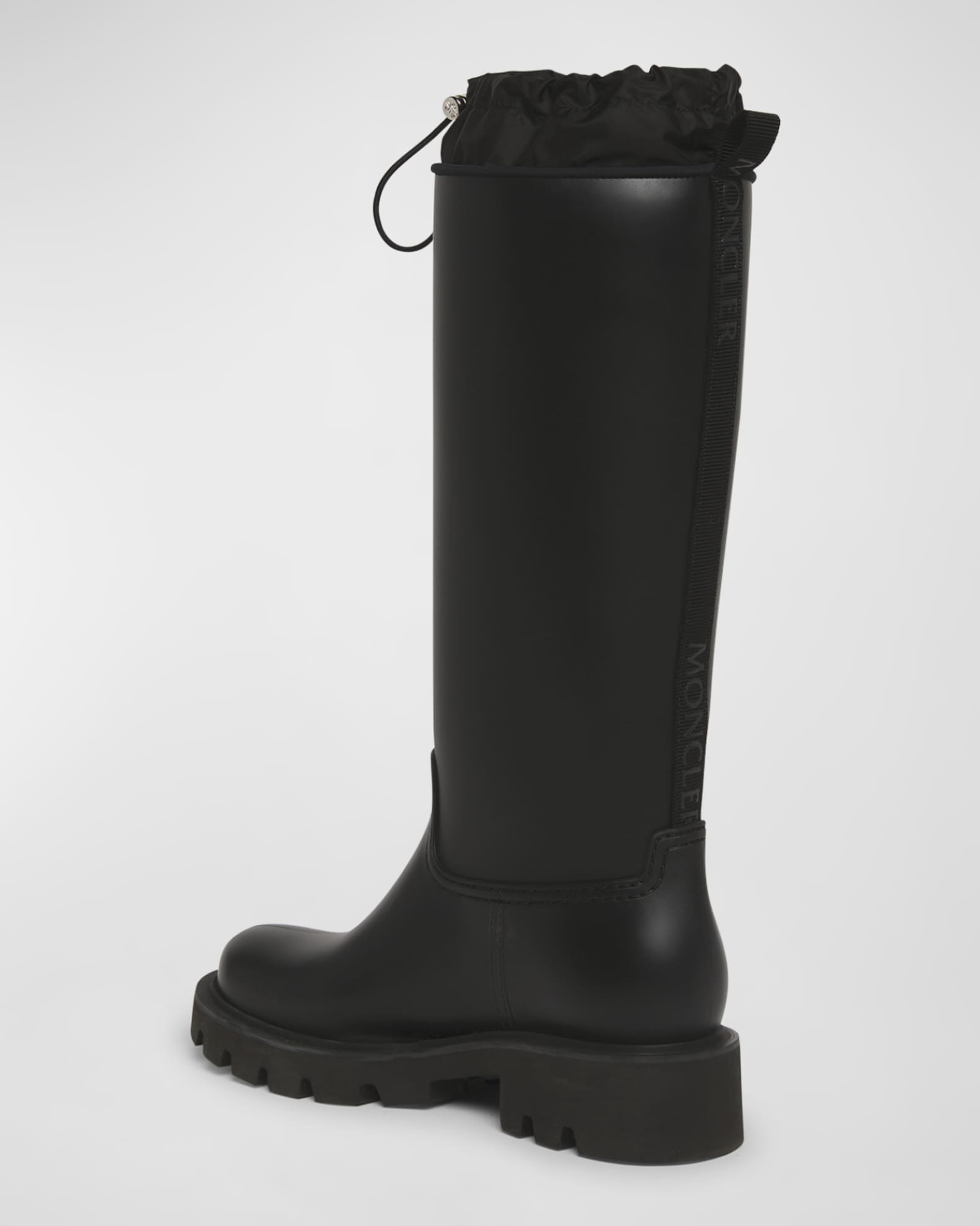 ロングブーツ MONCLER Kickstream rubber rainboots Moncler Kickstream Leather Tall Rain Boots - Bergdorf Goodman