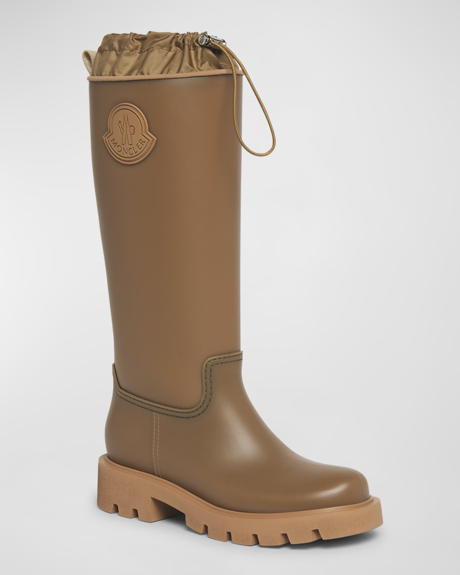 Moncler Kickstream Rain Boots Brown