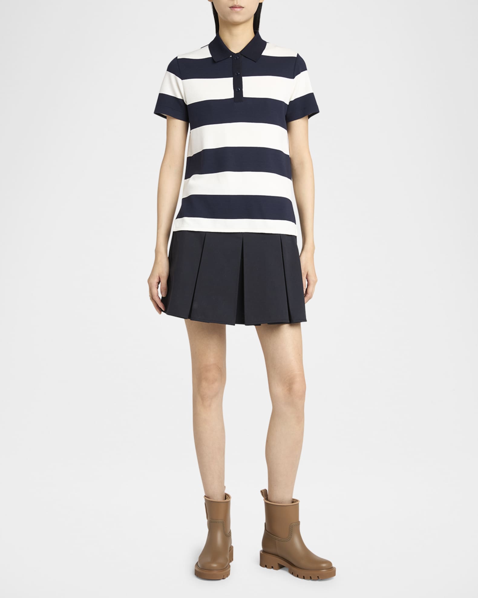 Moncler Kickstream Leather Rain Ankle Booties | Neiman Marcus