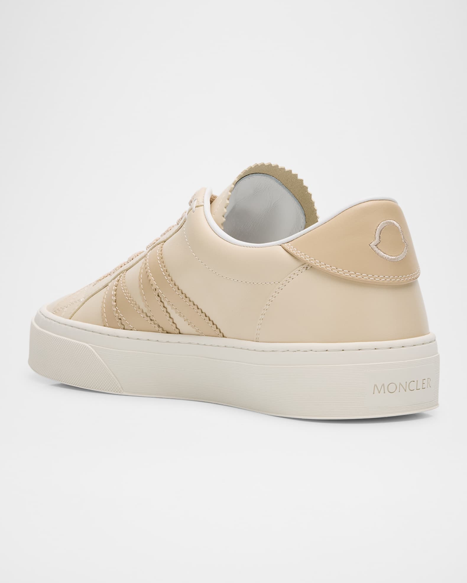 Moncler Monaco Leather Low-Top Sneakers | Neiman Marcus