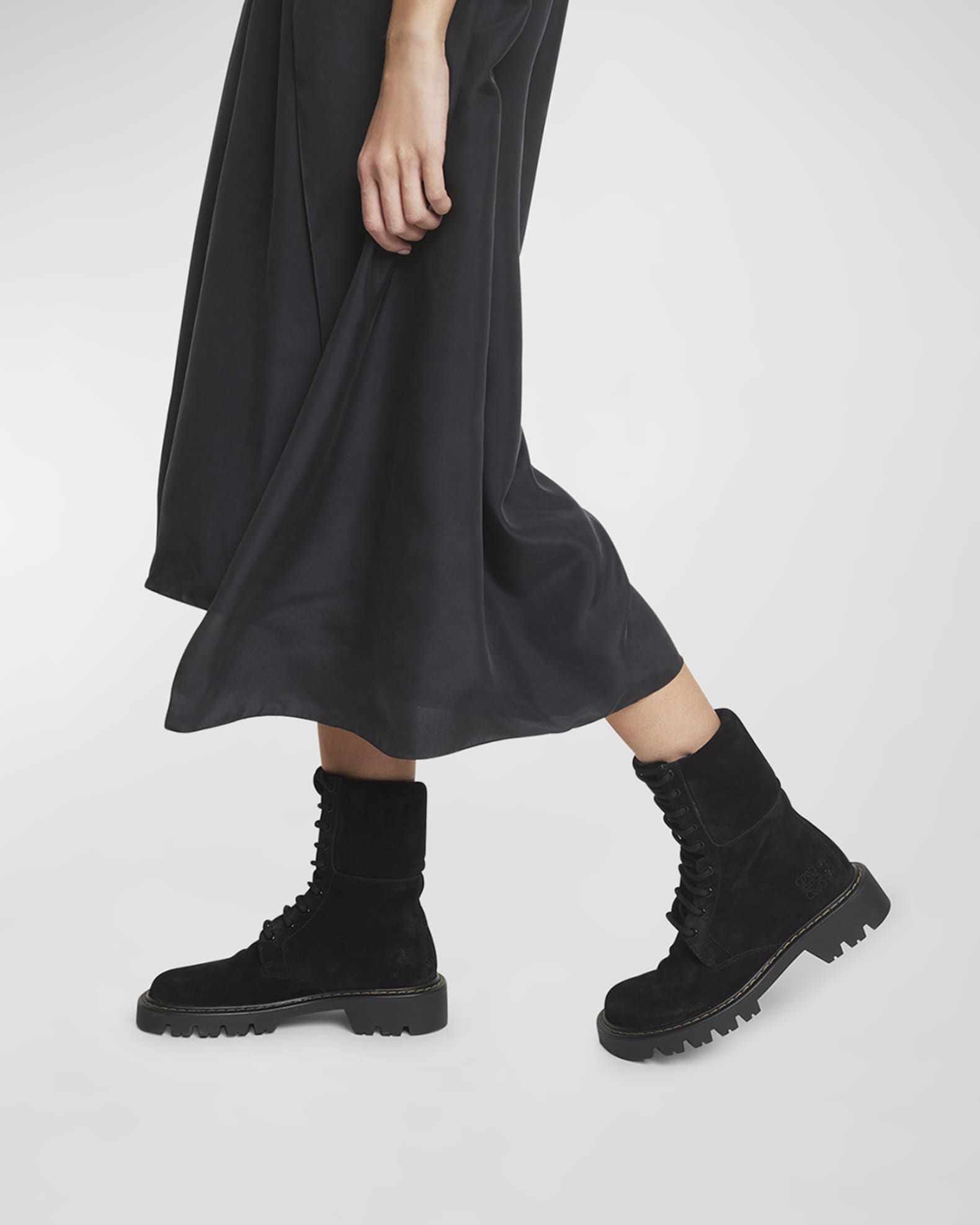 Sierra Suede Lace Up Combat Boots