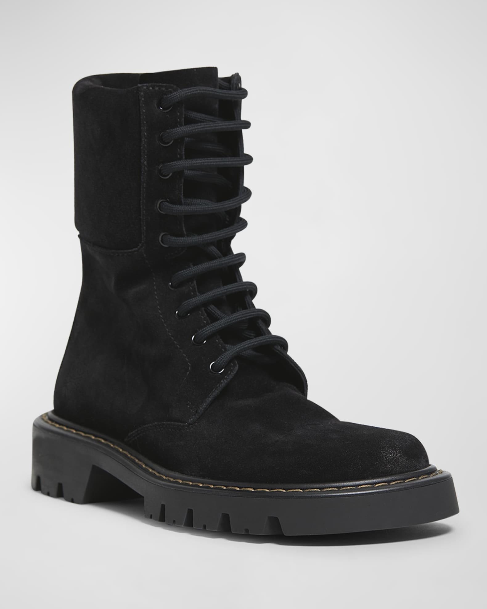 Sierra Suede Lace Up Combat Boots