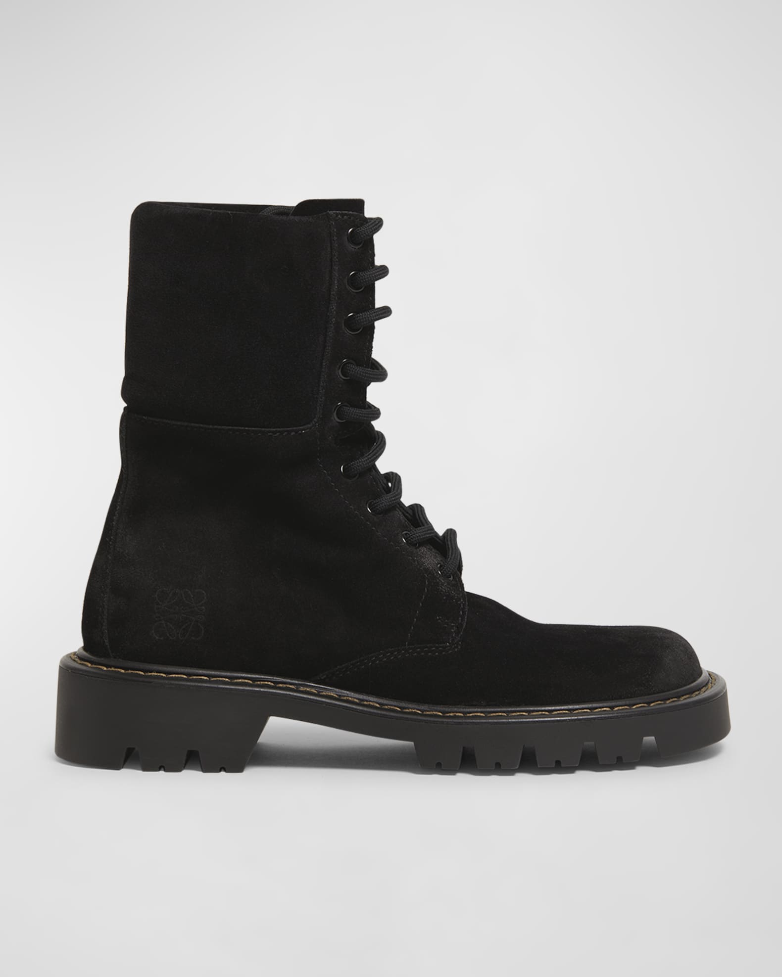 Sierra Suede Lace-Up Combat Boots 0