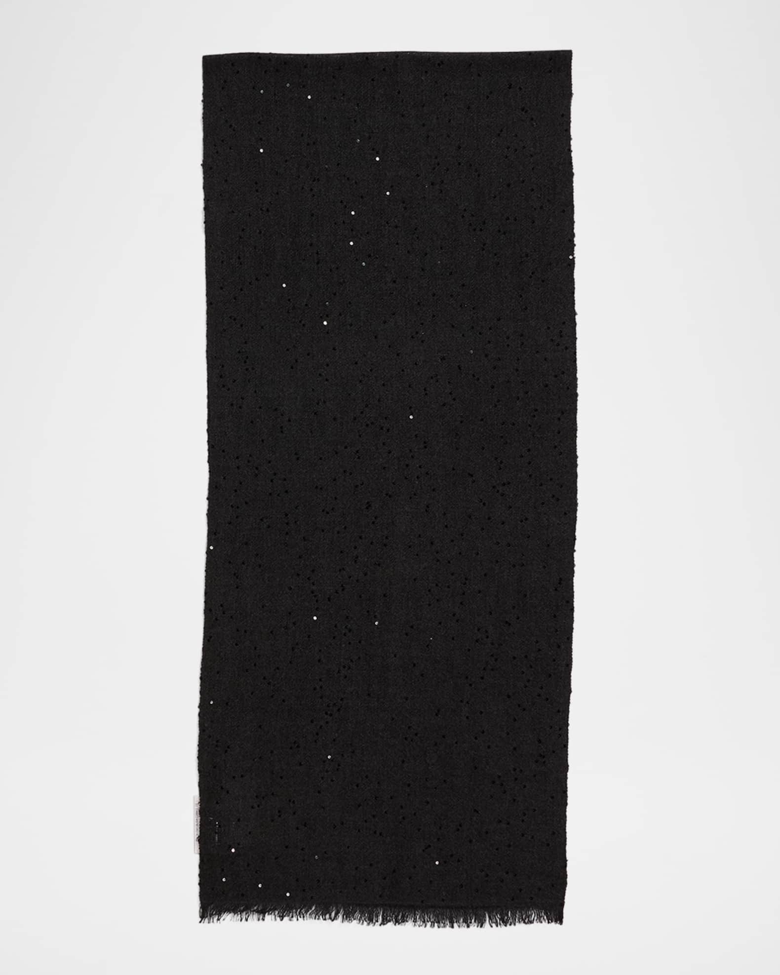 Cashmere Silk Scarf with Paillette Details 0