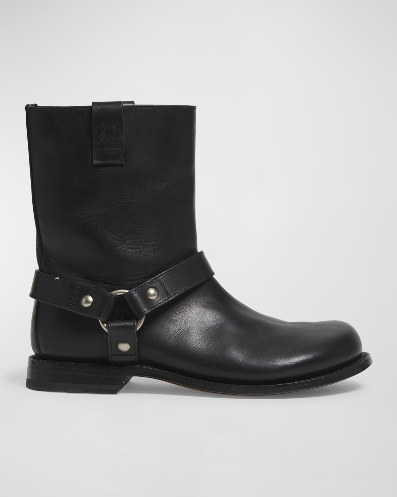 【24AW NEW】LOEWE / Campo パイソンハーネス付きバイカーブーツ Loewe Campo Leather Harness Biker Boots | Neiman Marcus