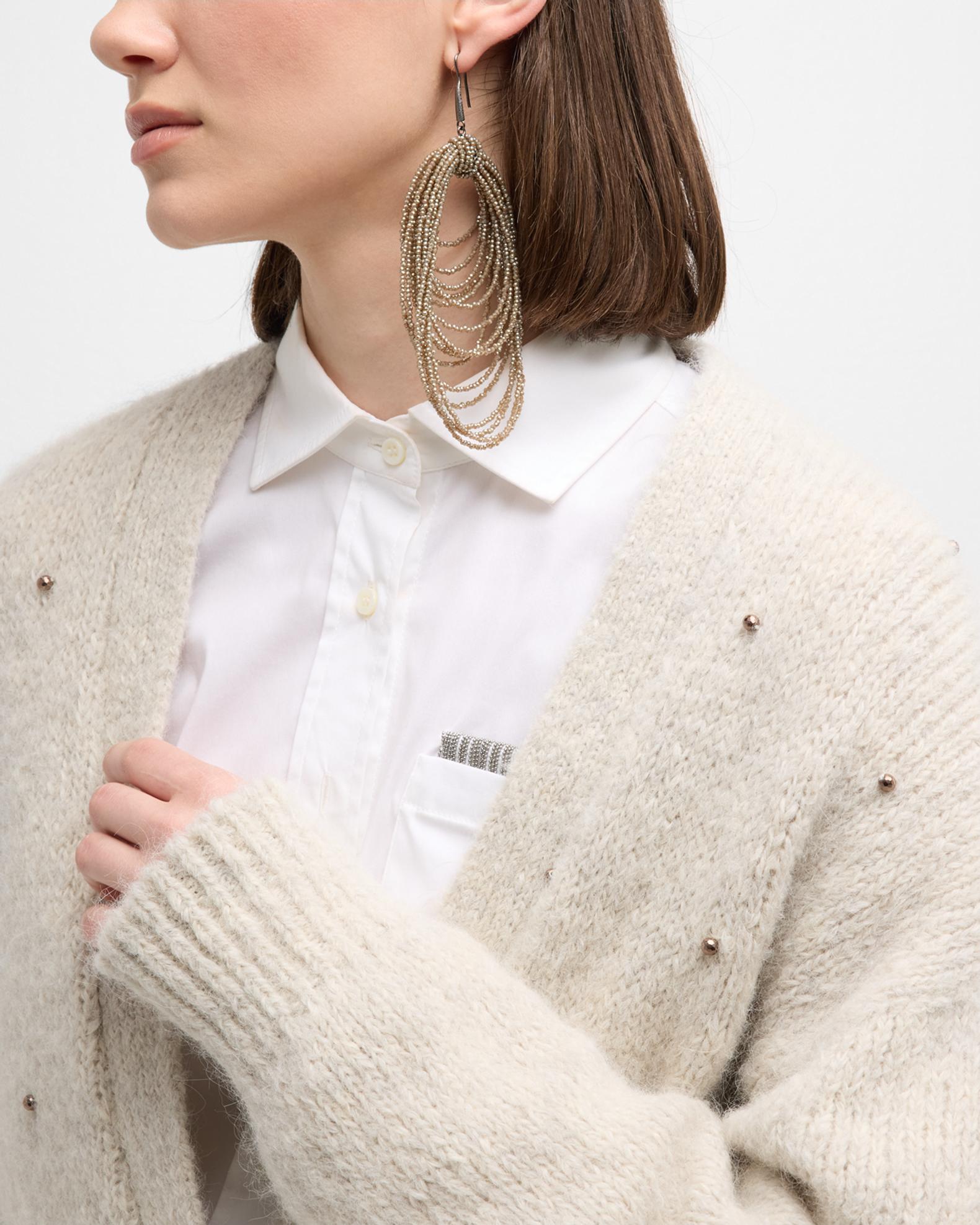 Top Brunello Cucinelli Donna Multitessuto Con Paillettes E Applicazioni - Taglie M E L - Nuovo Con Etichette