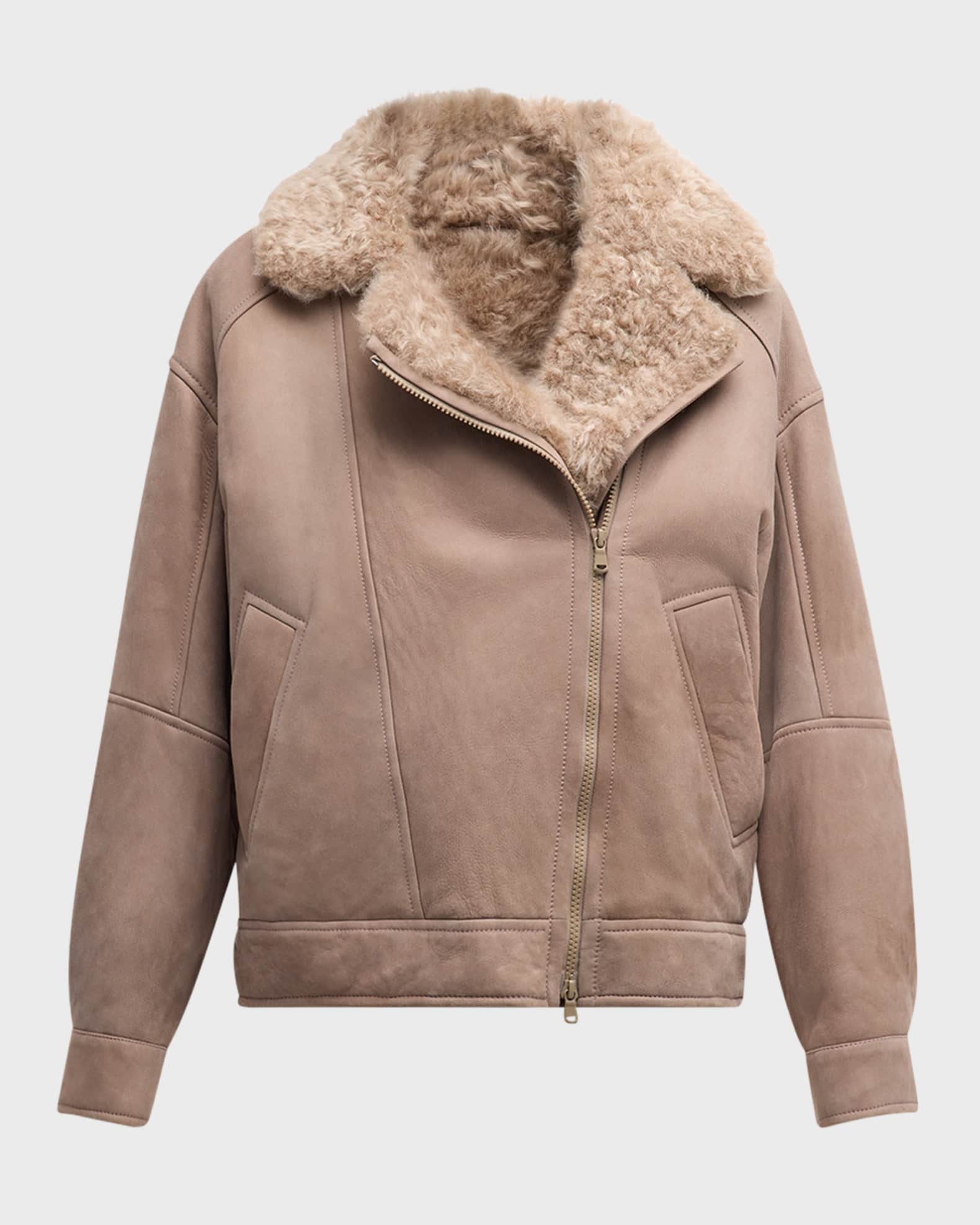 Oversized suede biker jacket top