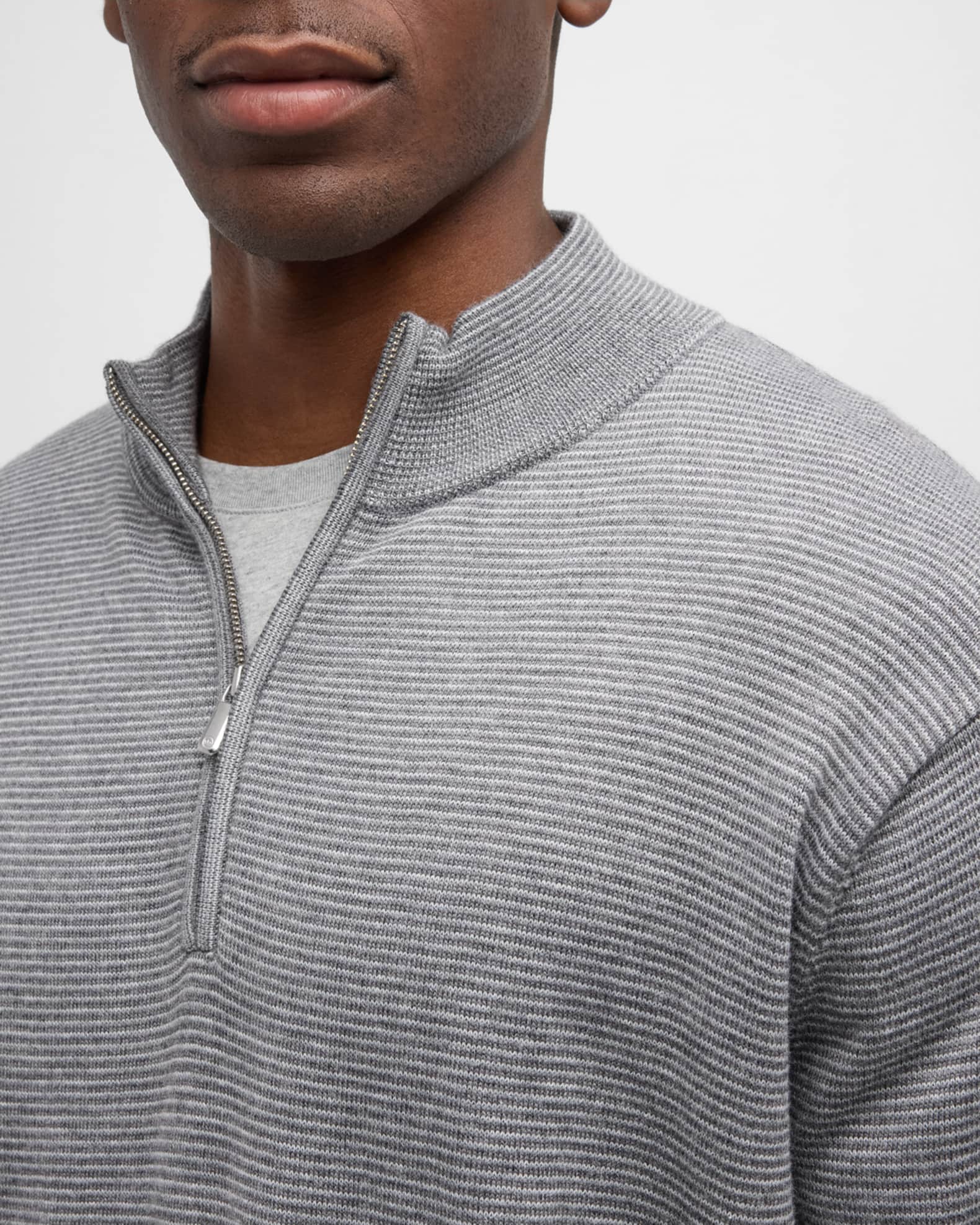 Peter Millar Men's Canton Stripe Quarter-Zip Sweater | Neiman Marcus