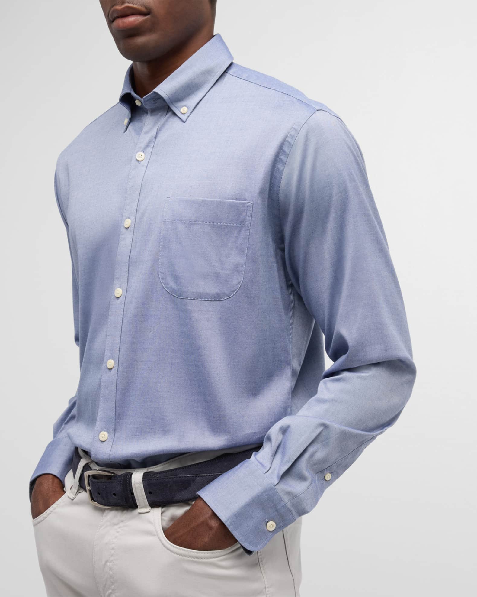 Campbell Perfect Pinpoint Cotton-Stretch Sport Shirt