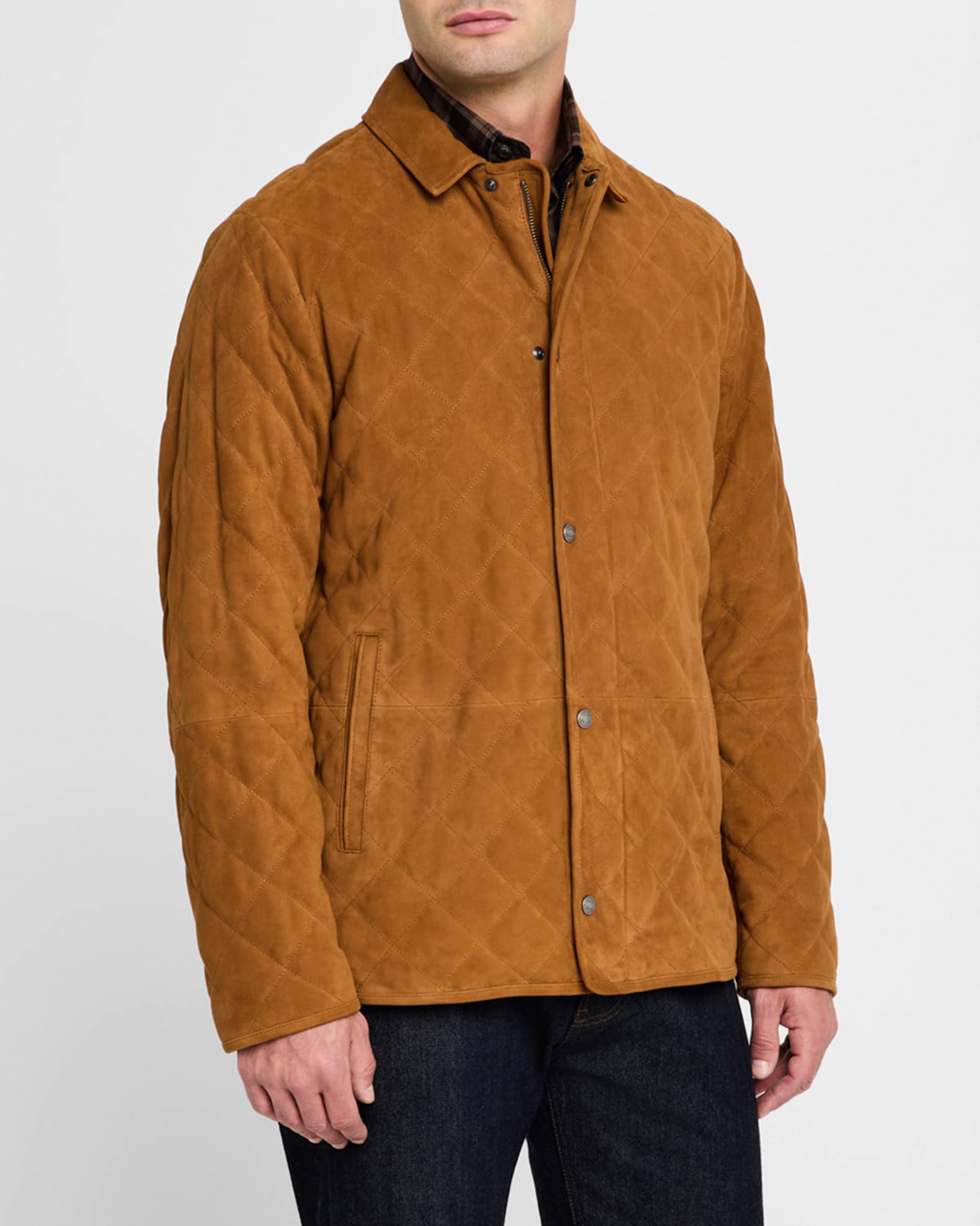 Men s Suffolk Quilted Suede Jacket
