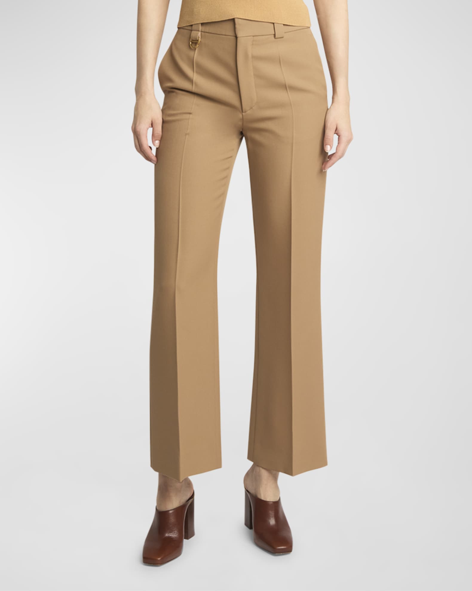 Mid-Rise Impact Wool Straight-Leg Ankle Trousers 1