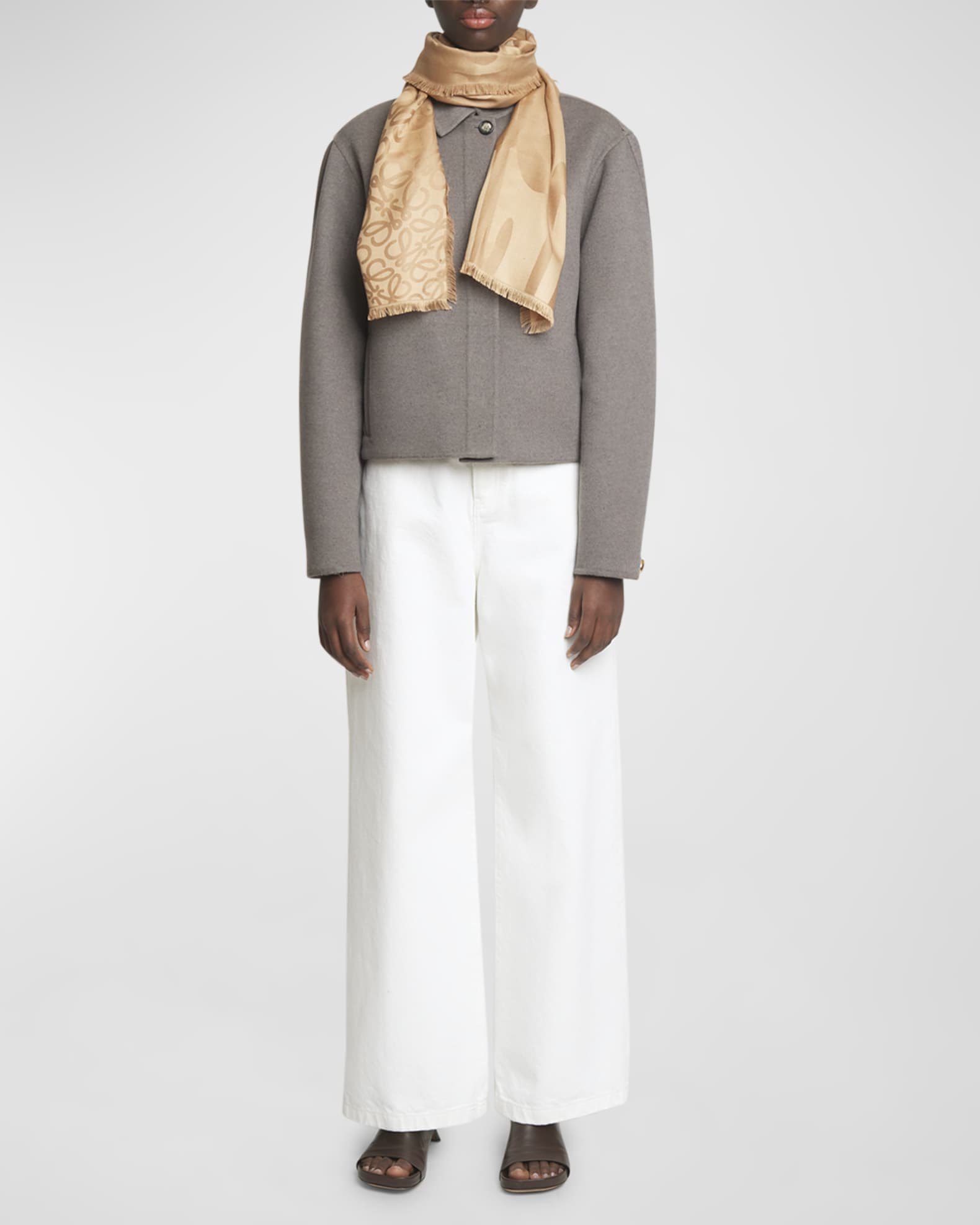Loewe Jacquard Anagram Wool & Silk Stole | Neiman Marcus Loewe Jacquard Anagram Wool & Silk Stole | Neiman Marcus