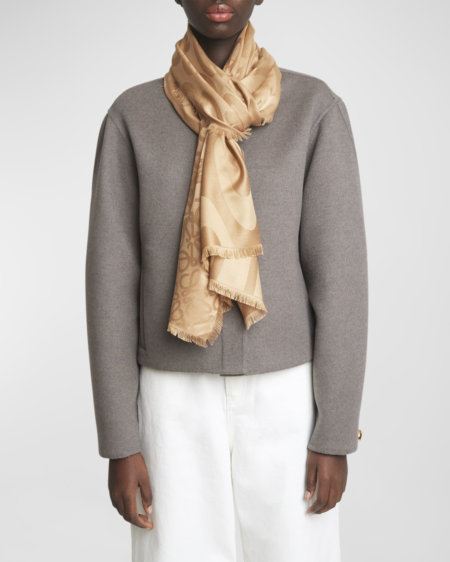 限定版 Loewe Marcus Neiman | Stole Silk & Wool Anagram Jacquard 小物