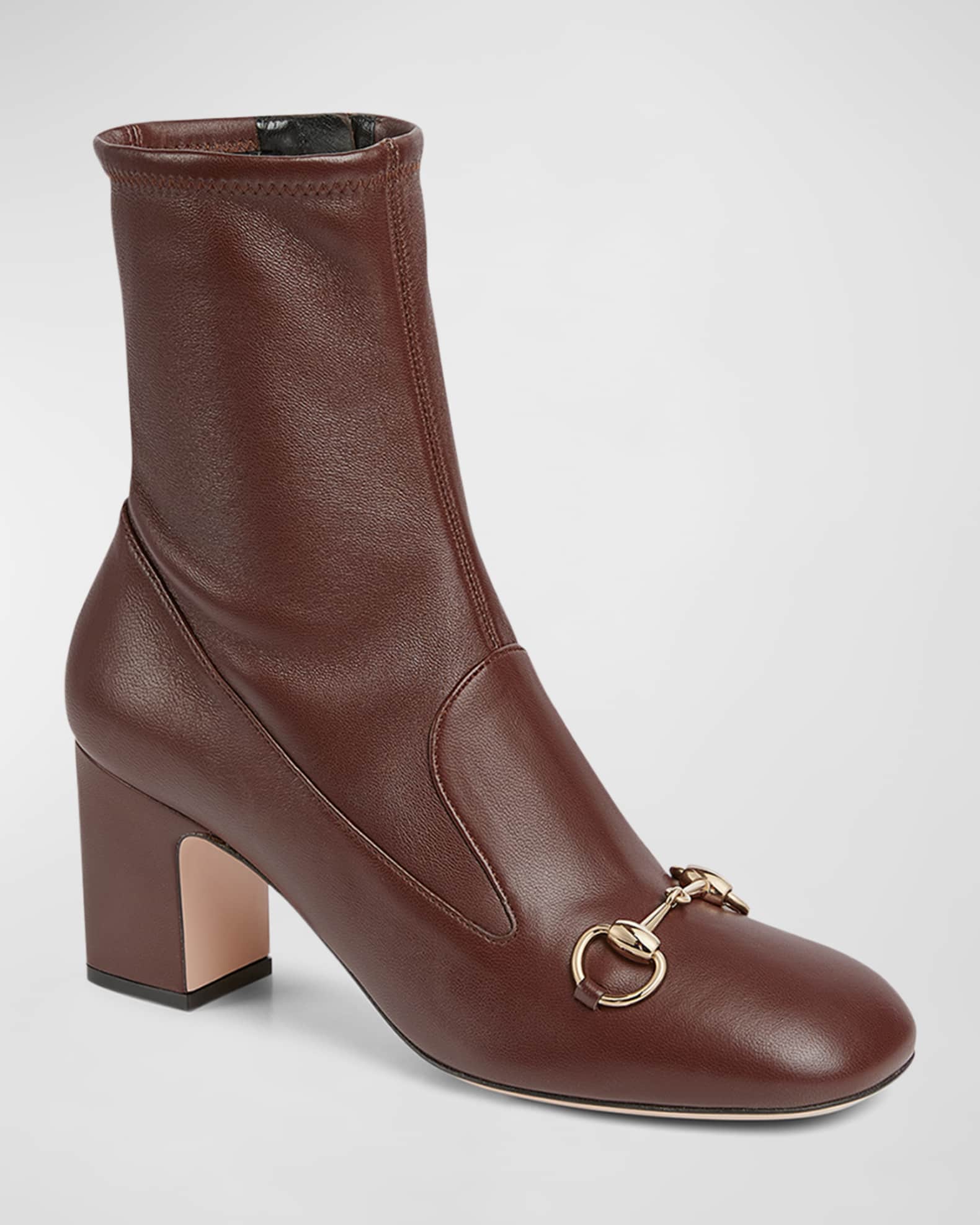 Lady Leather Bit Loafer Booties 1