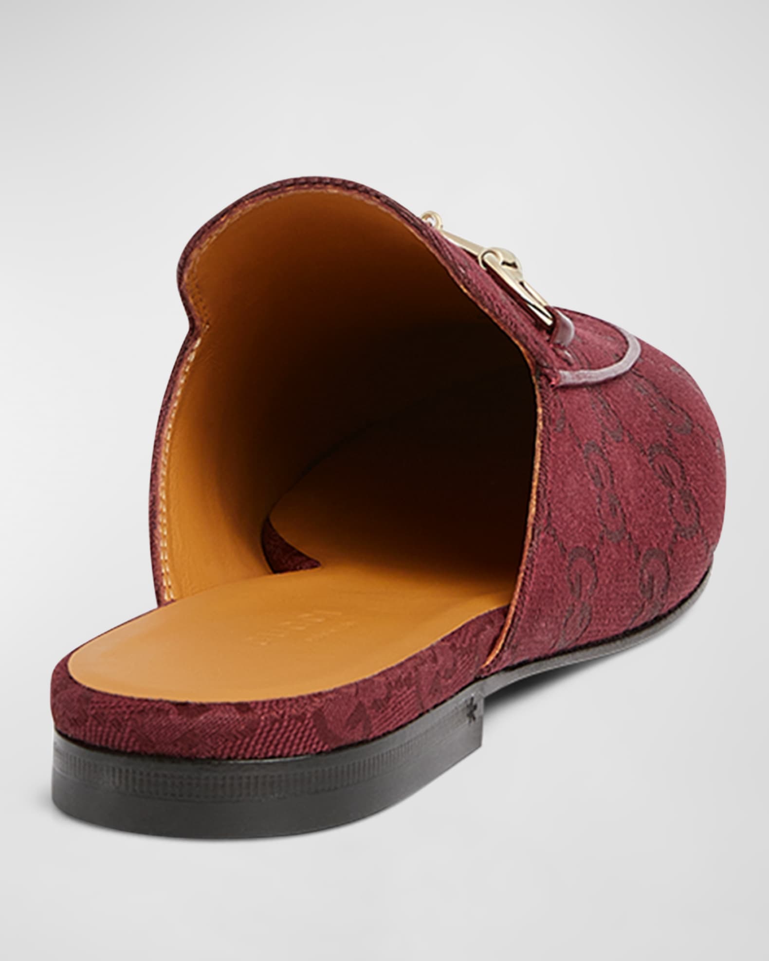 靴 GUCCI PRINCETON FLAT MULE Gucci Princetown GG Canvas Bit Loafer Mules | Neiman Marcus
