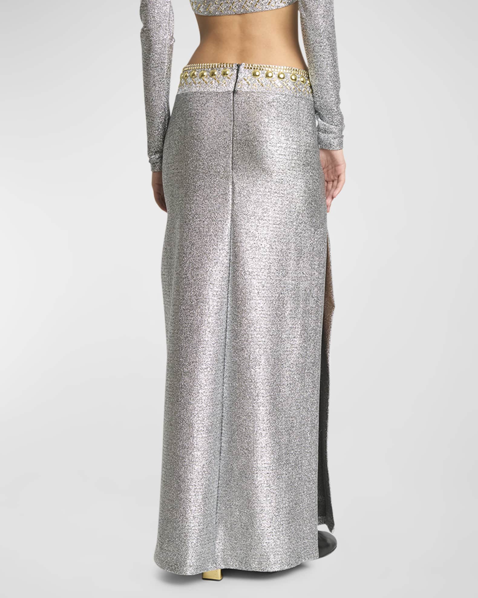 Metallic jersey skirt outlet