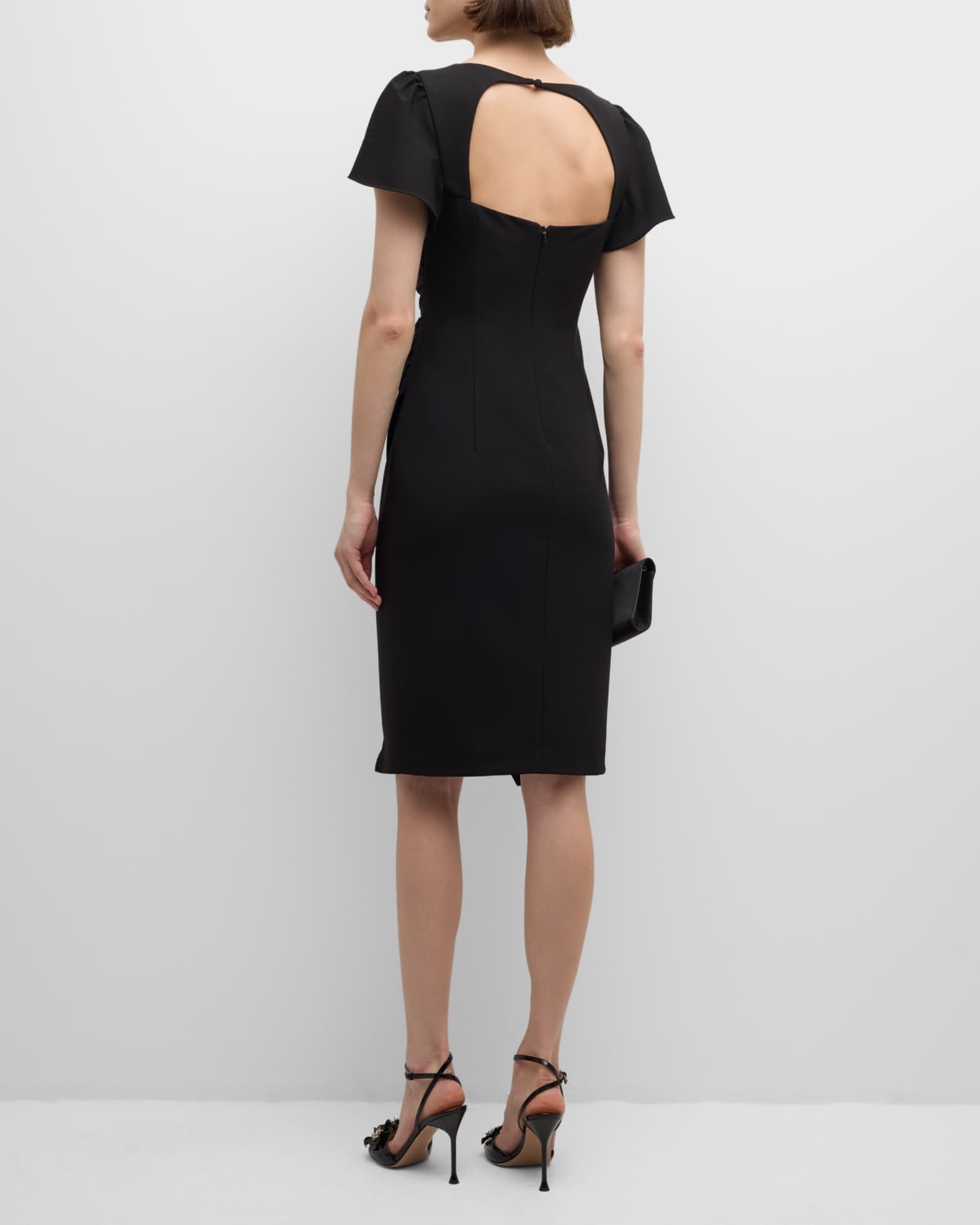 Meredith Cutout Bodycon Faux Wrap Dress