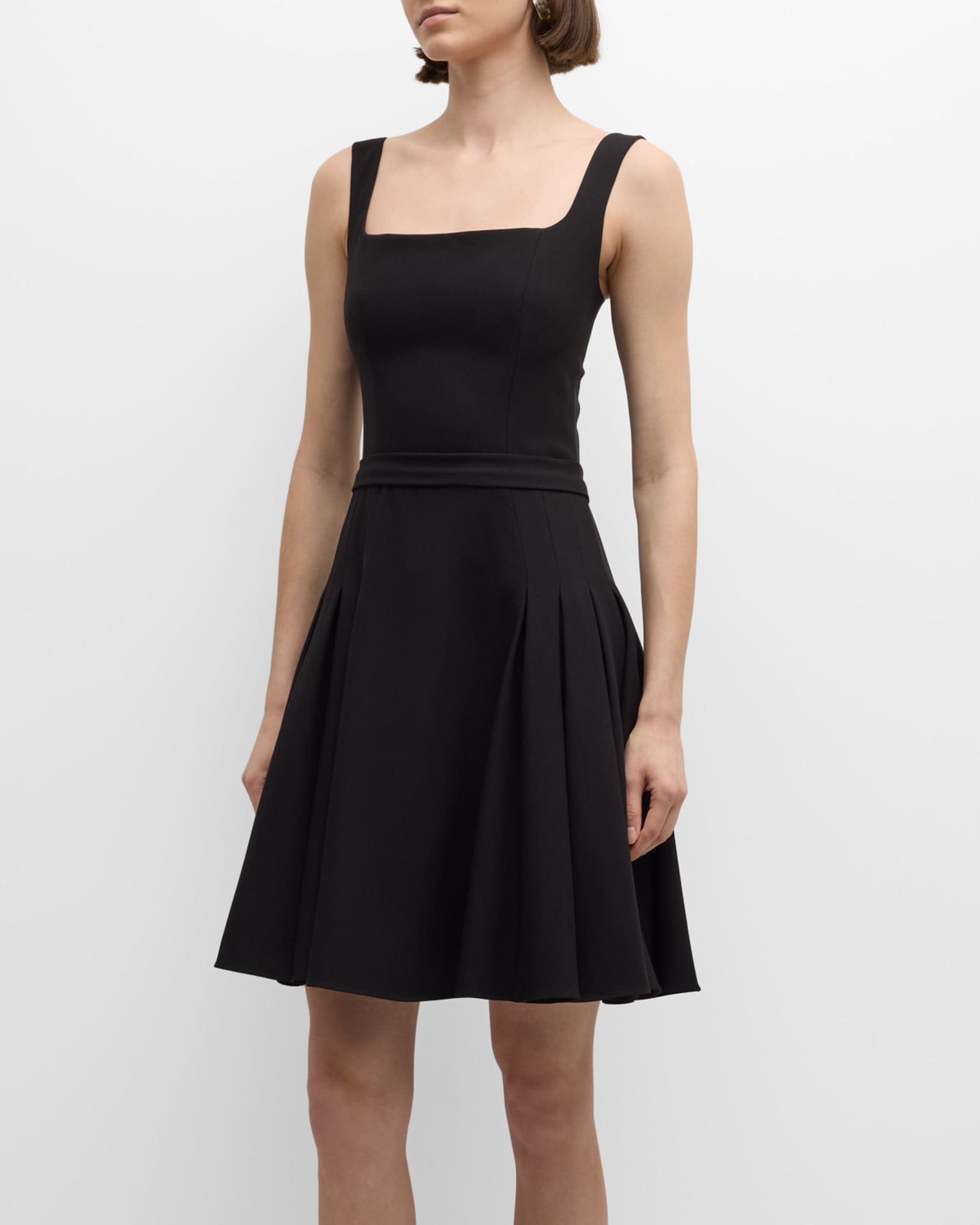 Aphrodite Pleated Square Neck Mini Dress