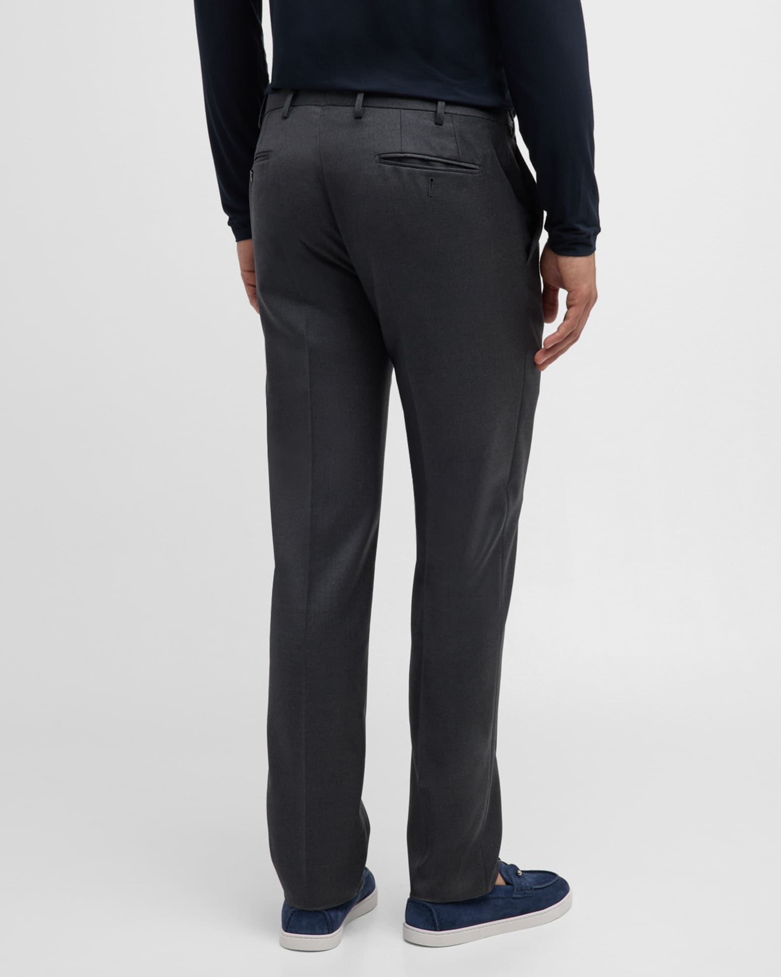 驚きの値段での商品をすべて Men's Armani Giorgio Solid Neiman | Trousers Flat-Front Wool パンツ