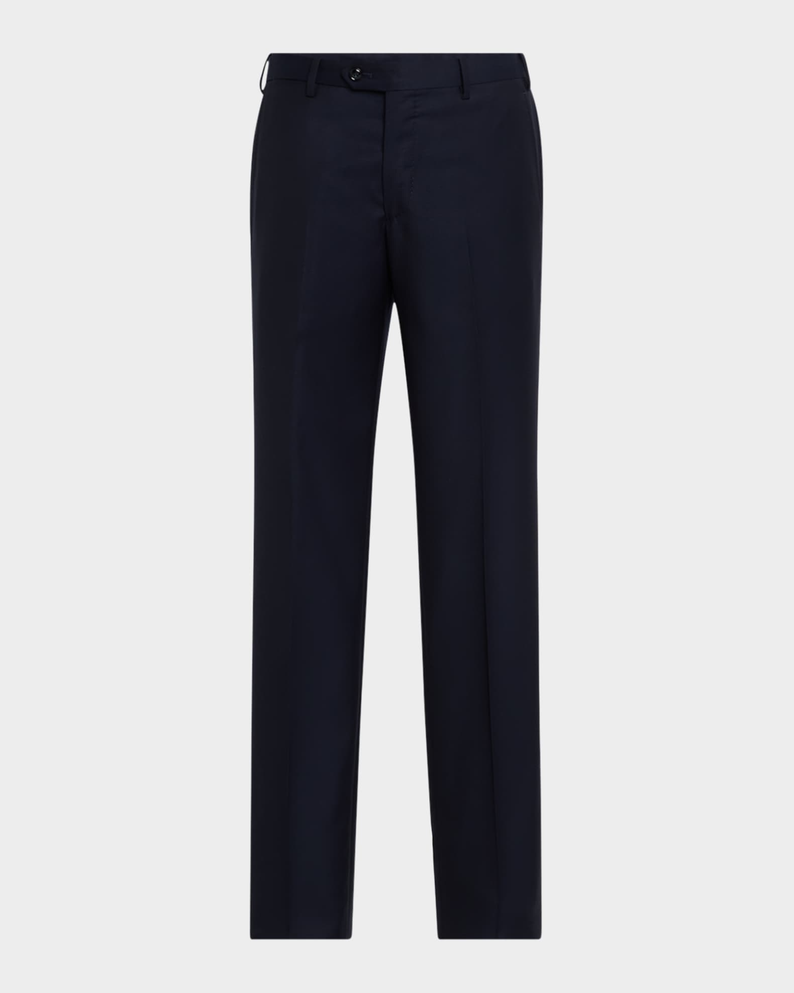 Giorgio Armani Men's Solid Wool Flat-Front Trousers | Neiman Marcus