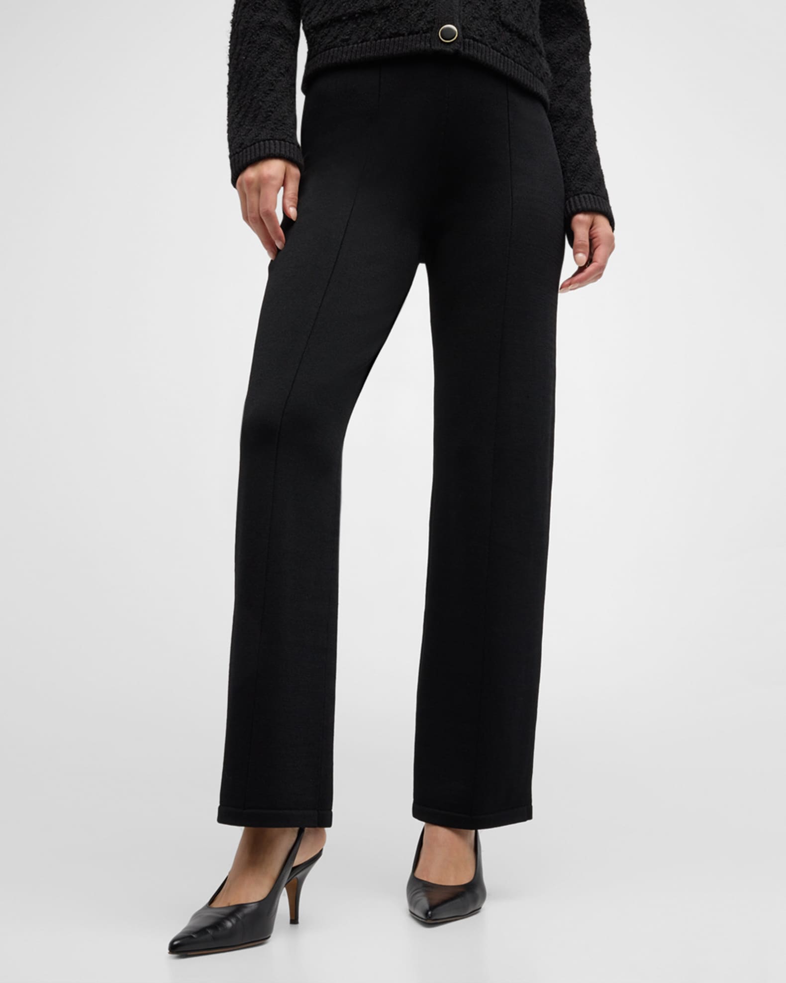 St. John Santiago Knit Straight-Leg Pants | Neiman Marcus